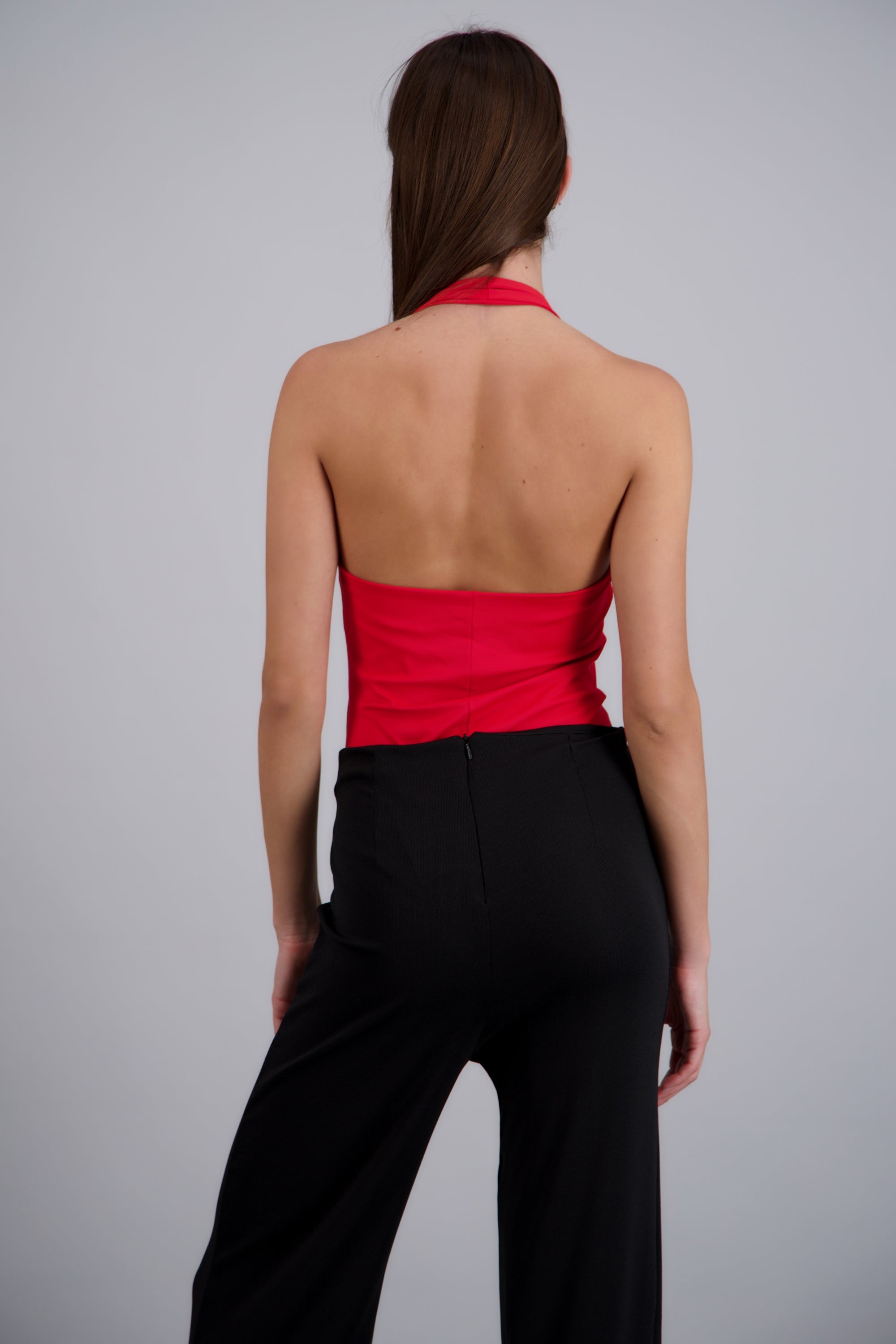Body halter detalle escote ROJO