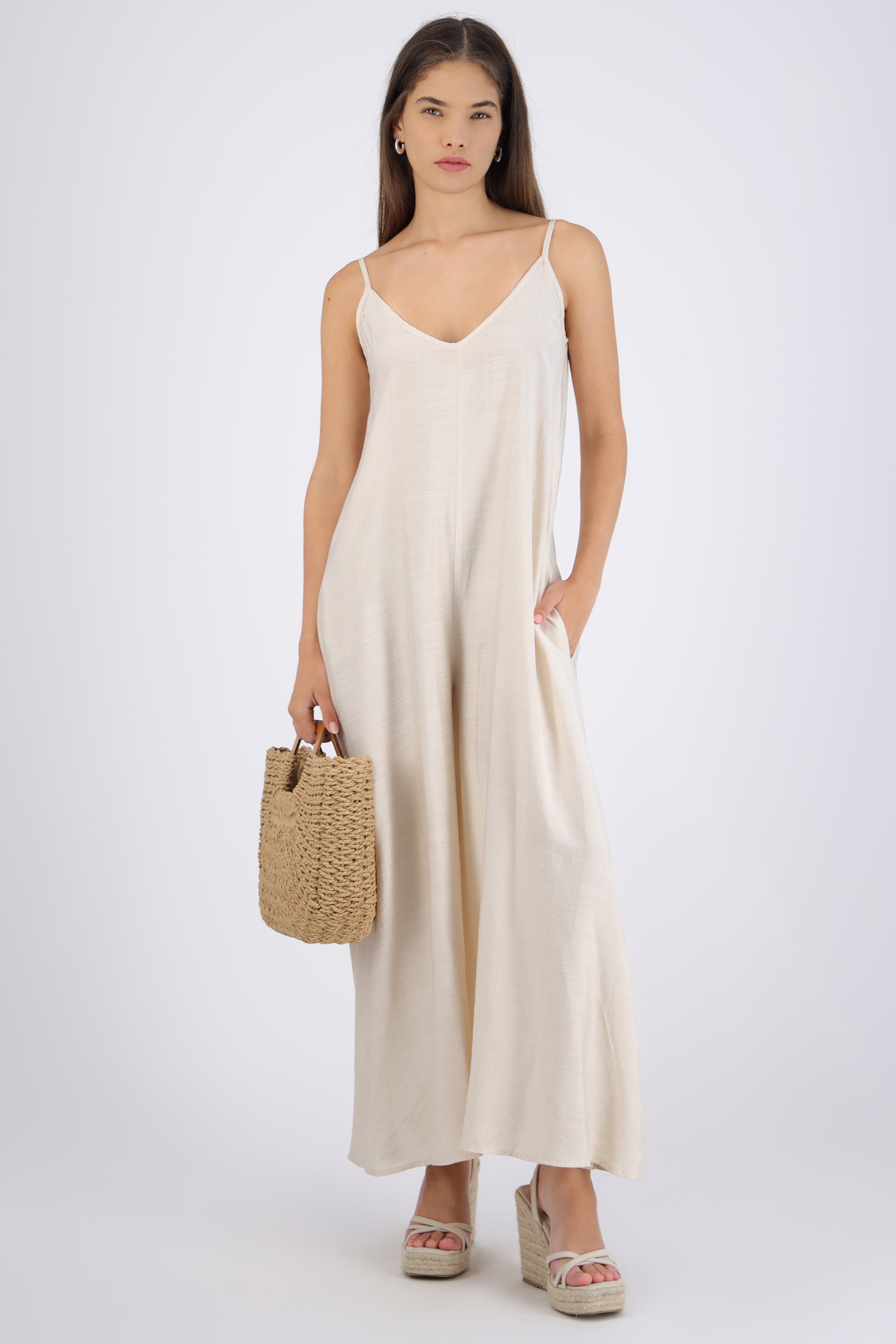 Jumpsuit fluido con bolsas