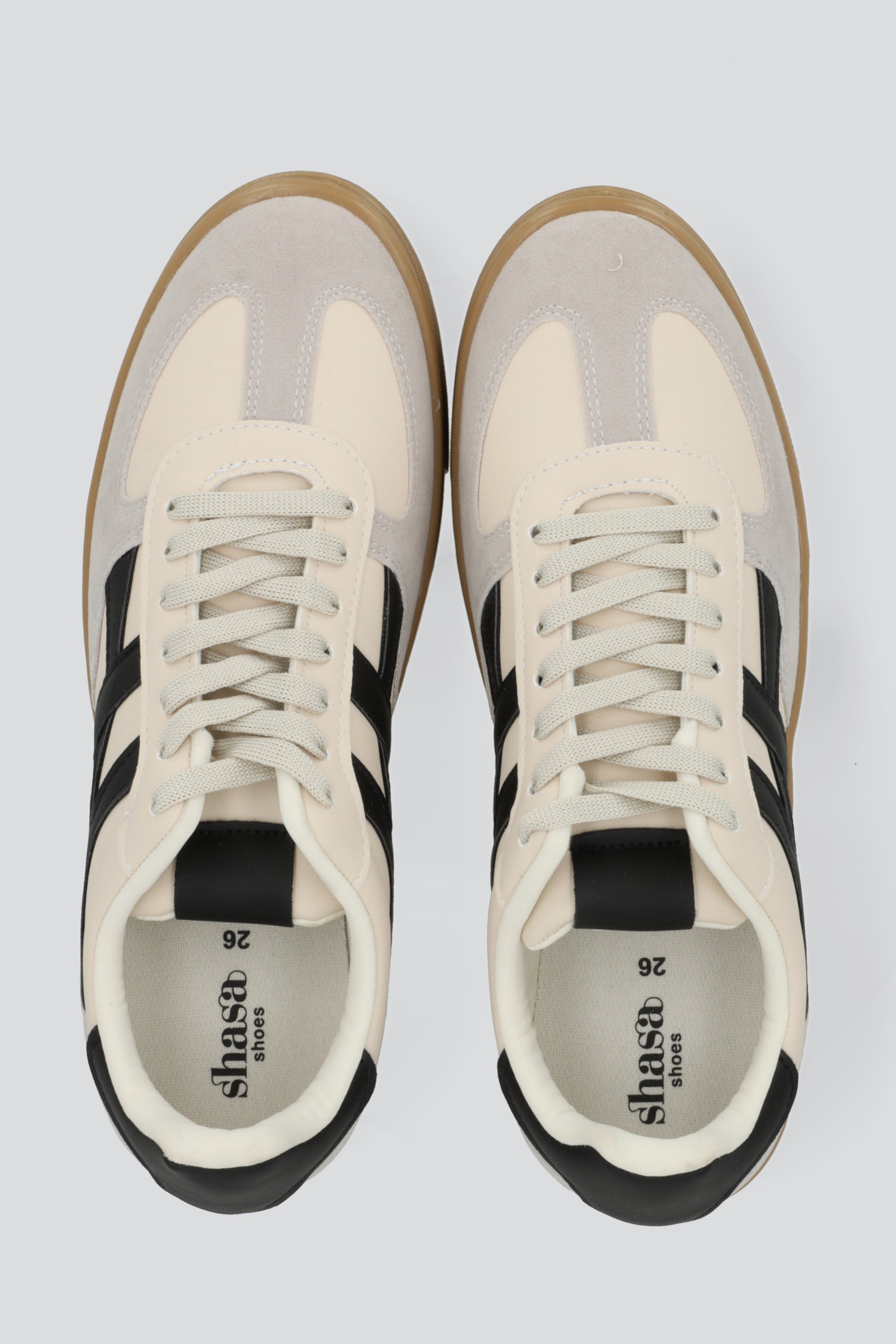 Tenis plataforma lineas cruzadas NEGRO