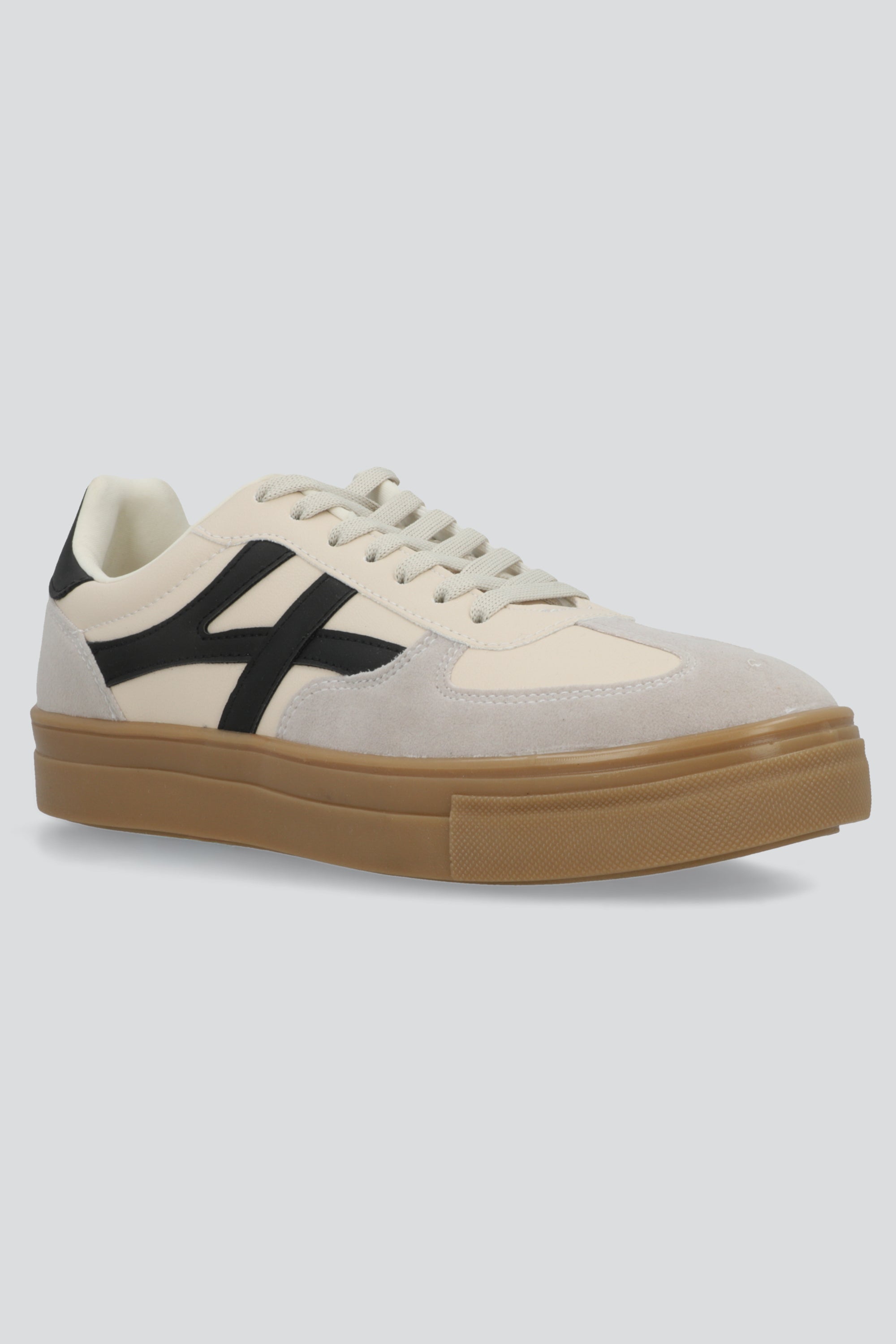 Tenis plataforma lineas cruzadas NEGRO
