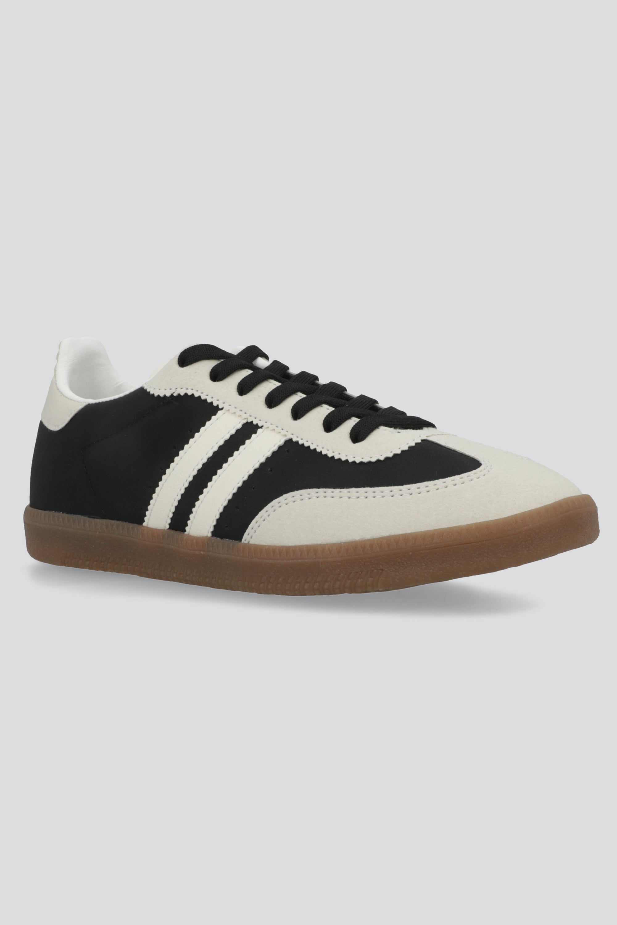 Tenis casual dos lineas pu NEGRO