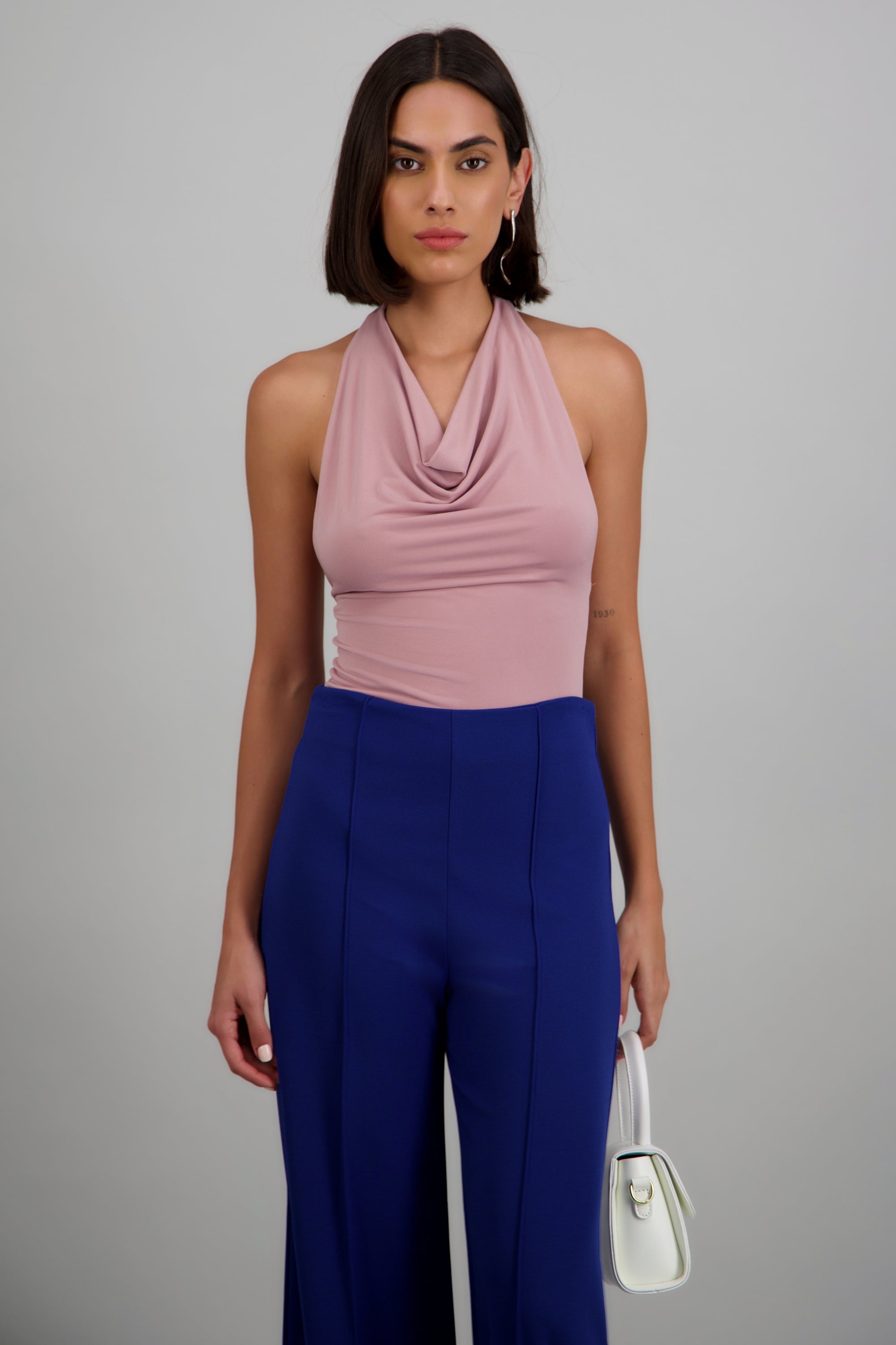 Bodysuit halter escote cascada drapeado MALVA
