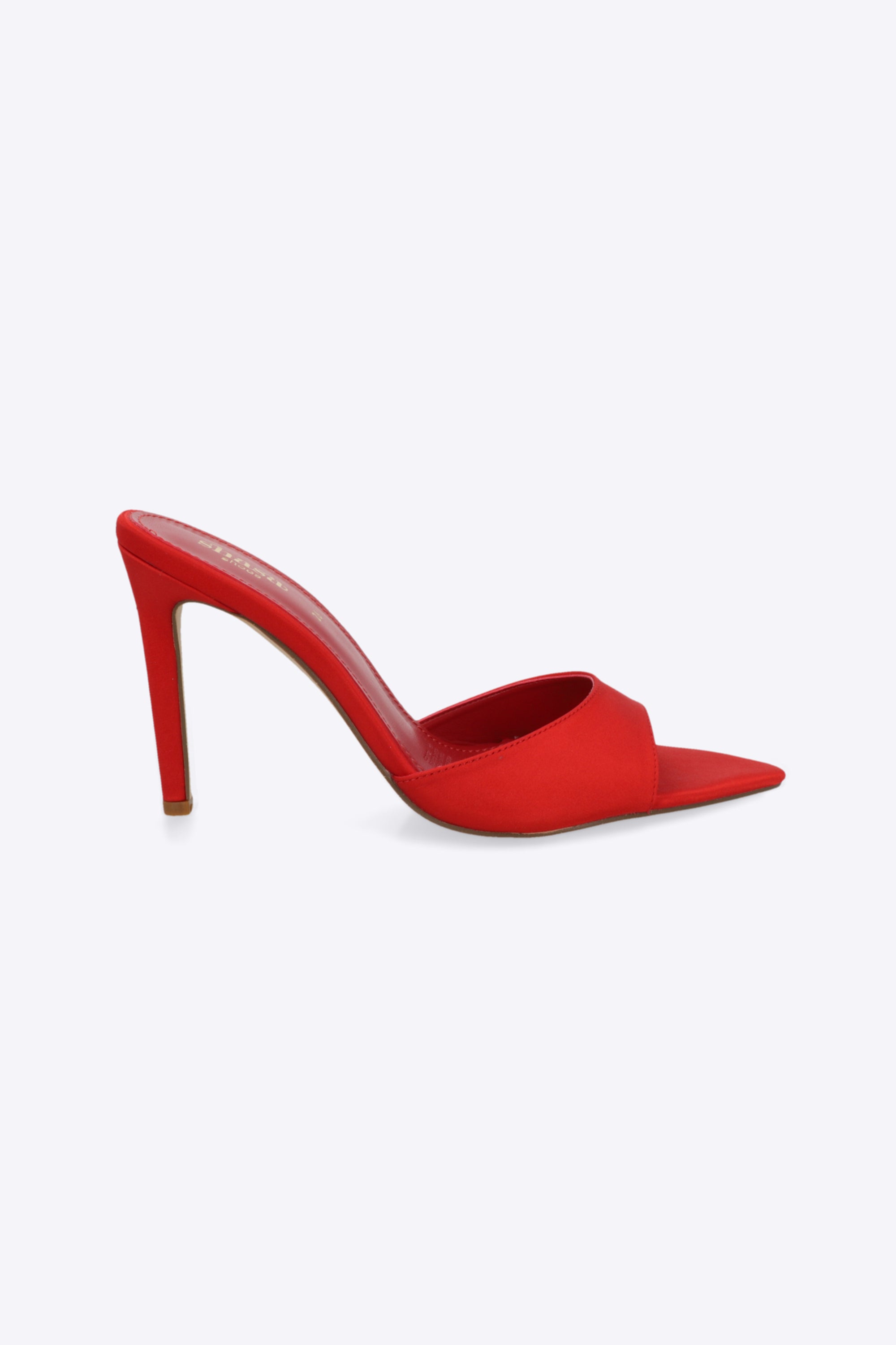 Tacon pointy pep toe satin