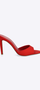 Tacon pointy pep toe satin