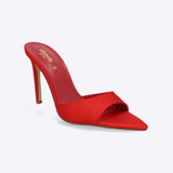 Tacon pointy pep toe satin