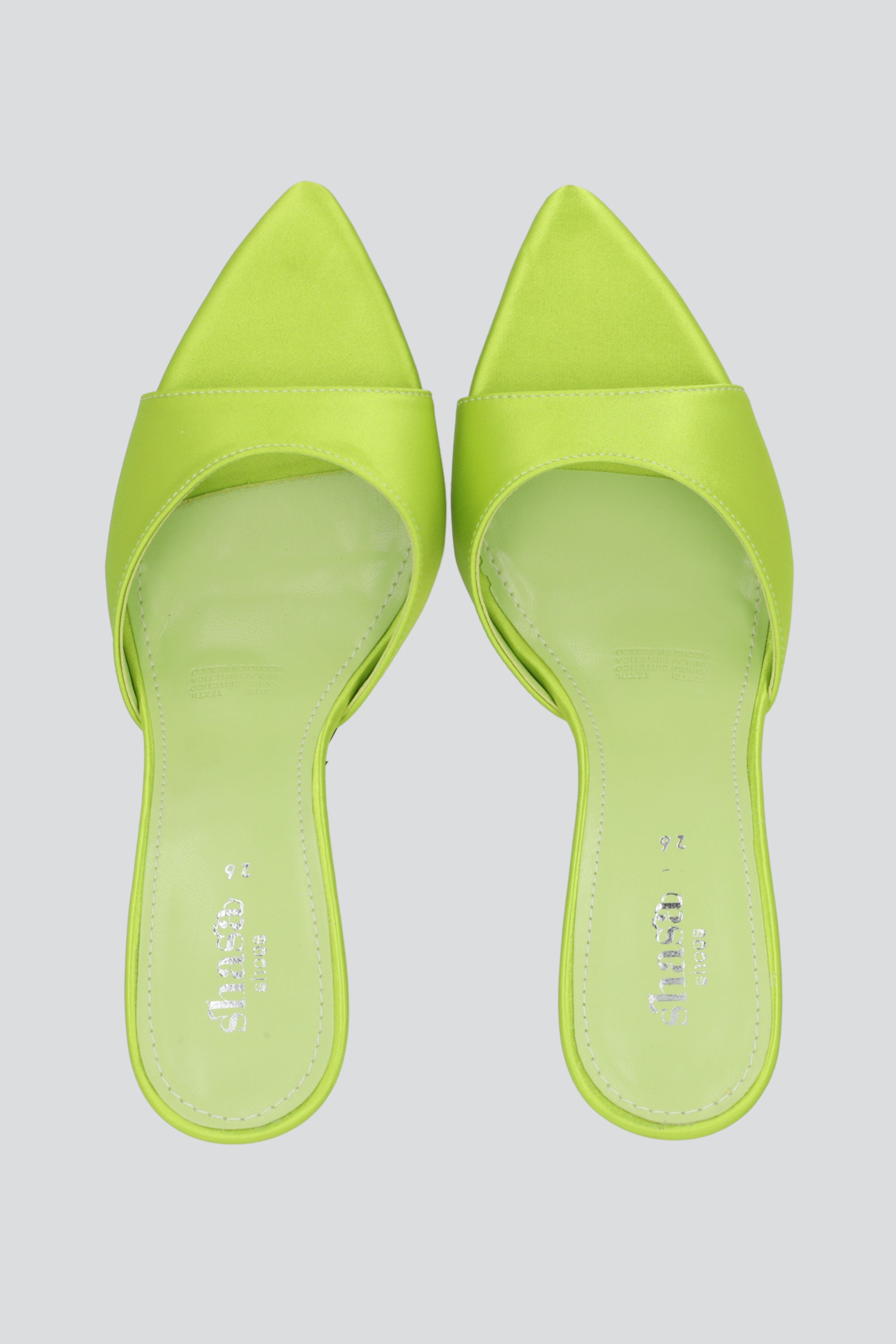 Tacon pointy pep toe satin VERDE