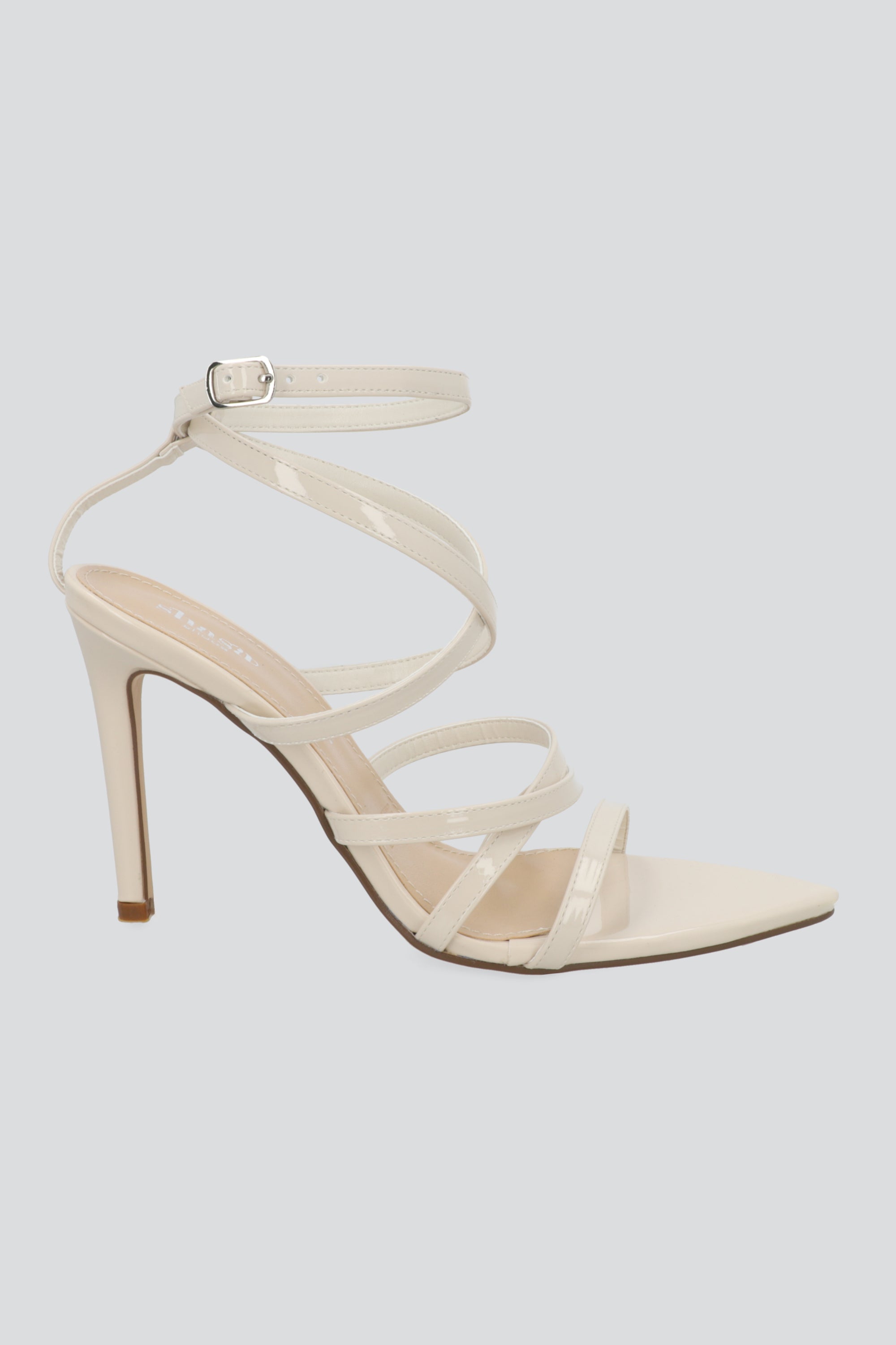 Tacon pointy alto multitiras HUESO