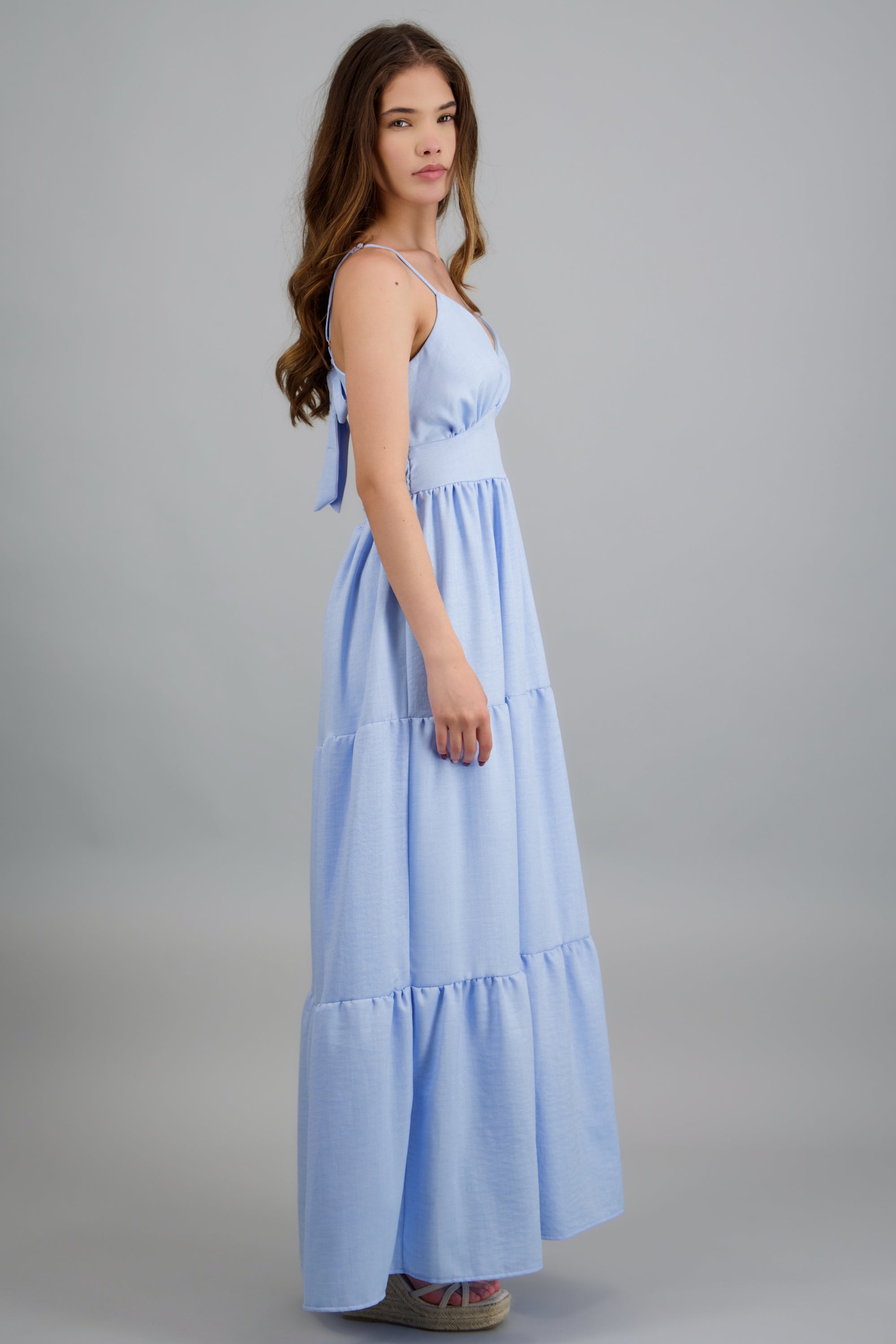 Vestido maxi detalle espalda AZUL PASTEL