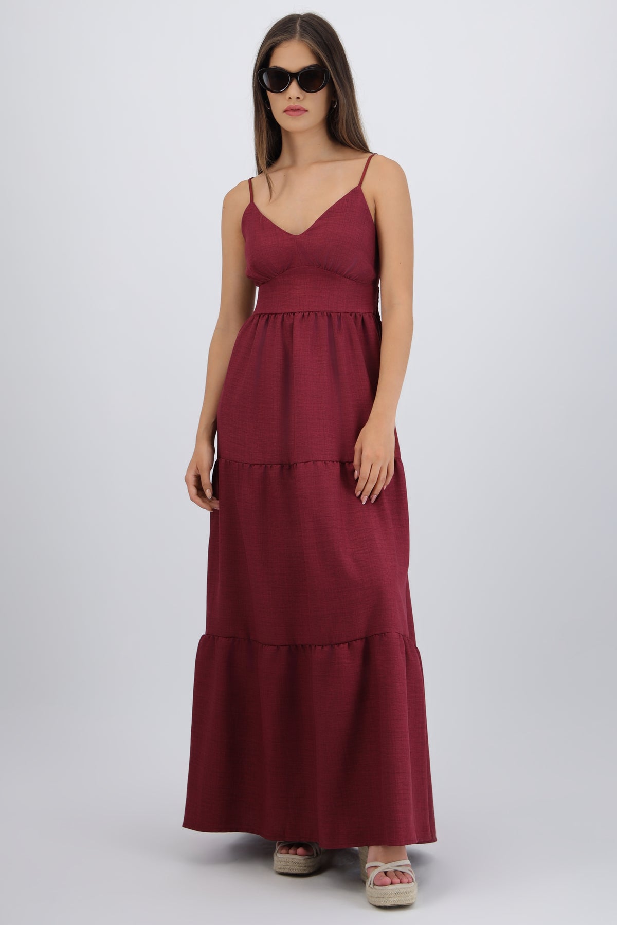 Vestido maxi detalle espalda CIRUELA