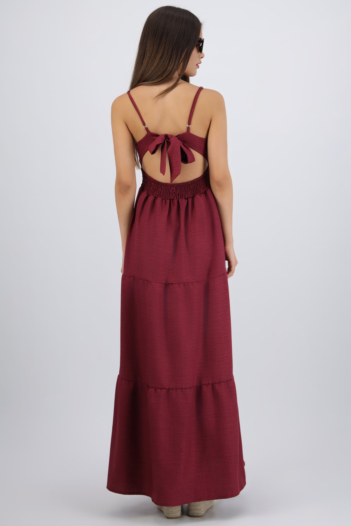 Vestido maxi detalle espalda CIRUELA