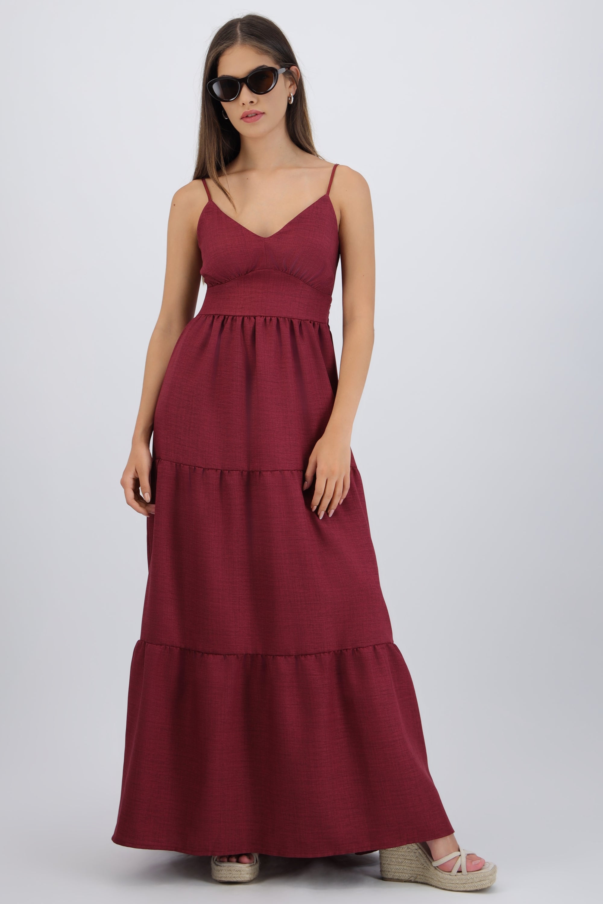 Vestido maxi detalle espalda CIRUELA