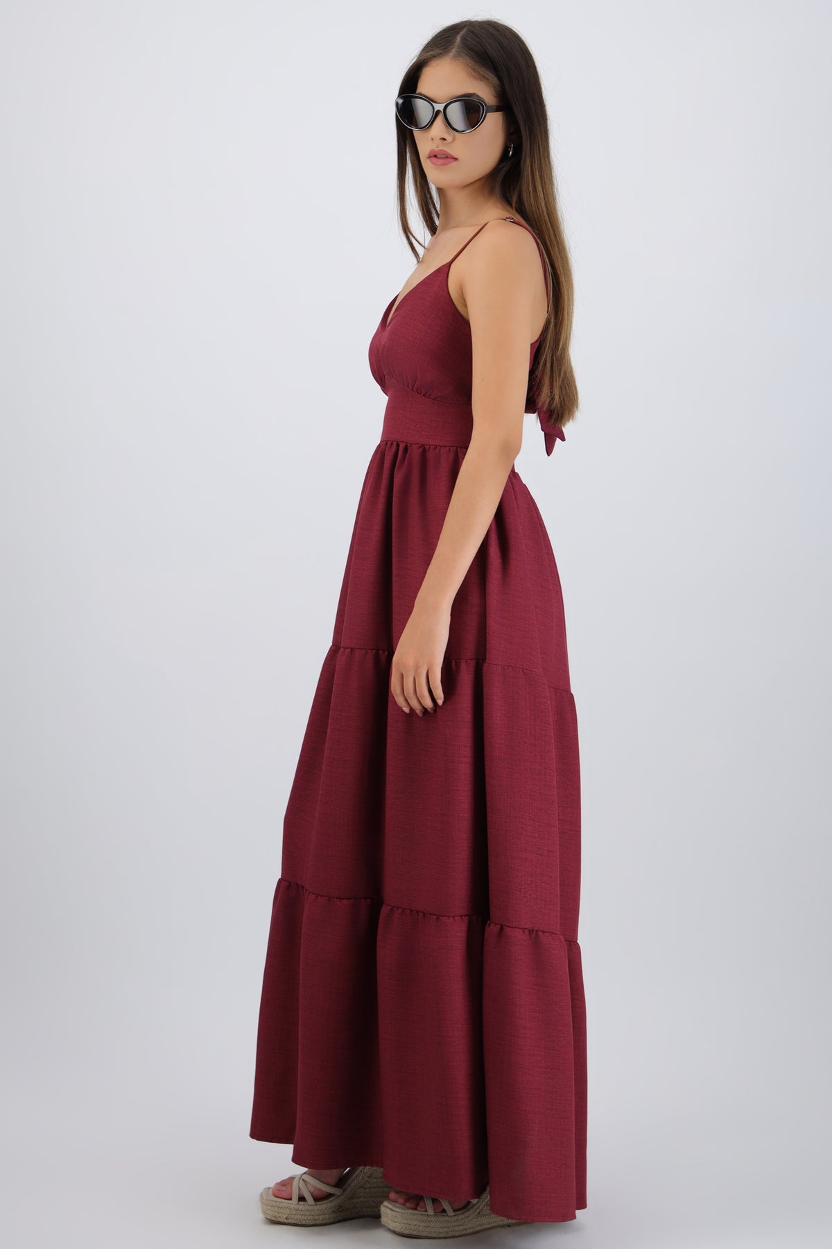 Vestido maxi detalle espalda CIRUELA