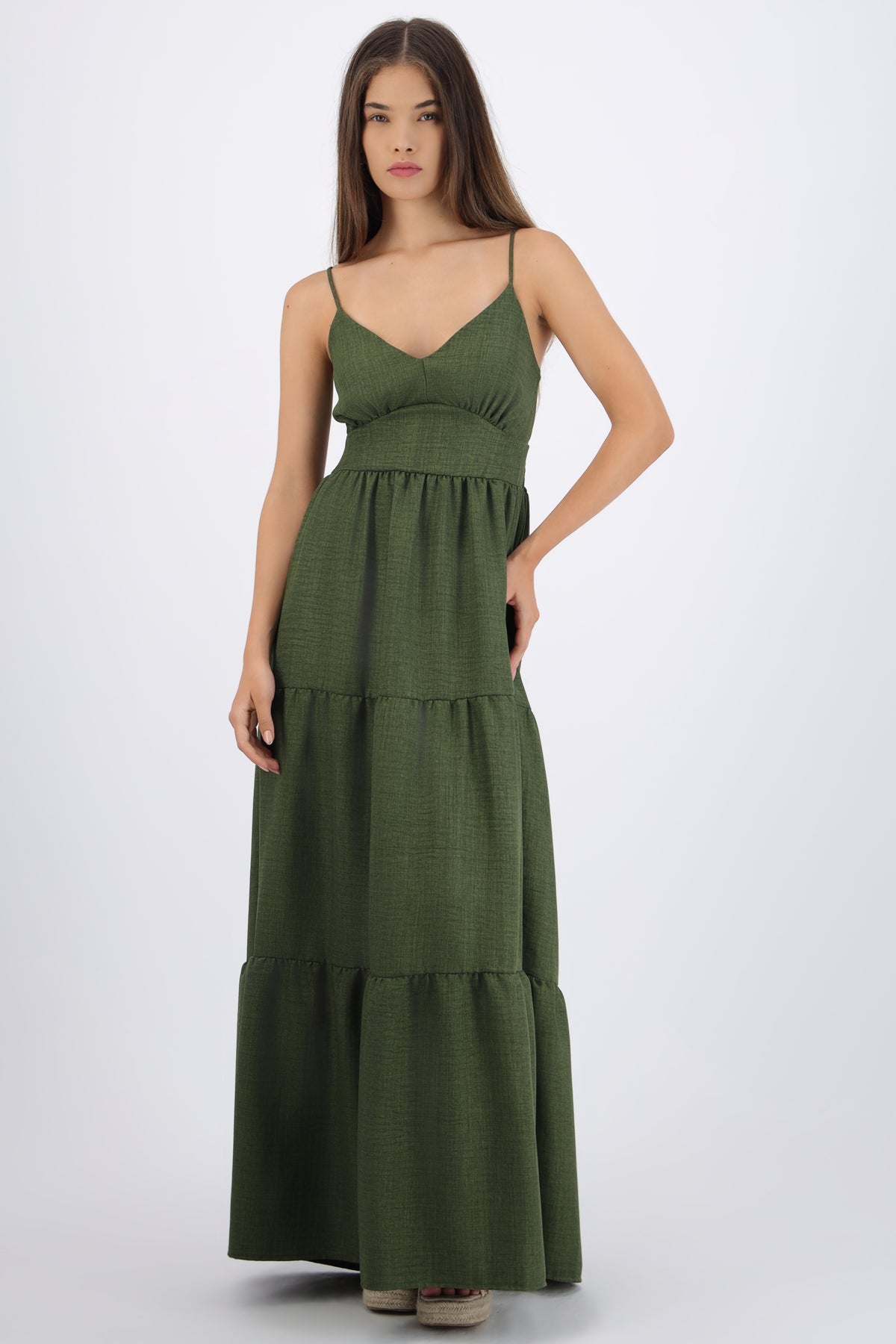 Vestido maxi detalle espalda OLIVO
