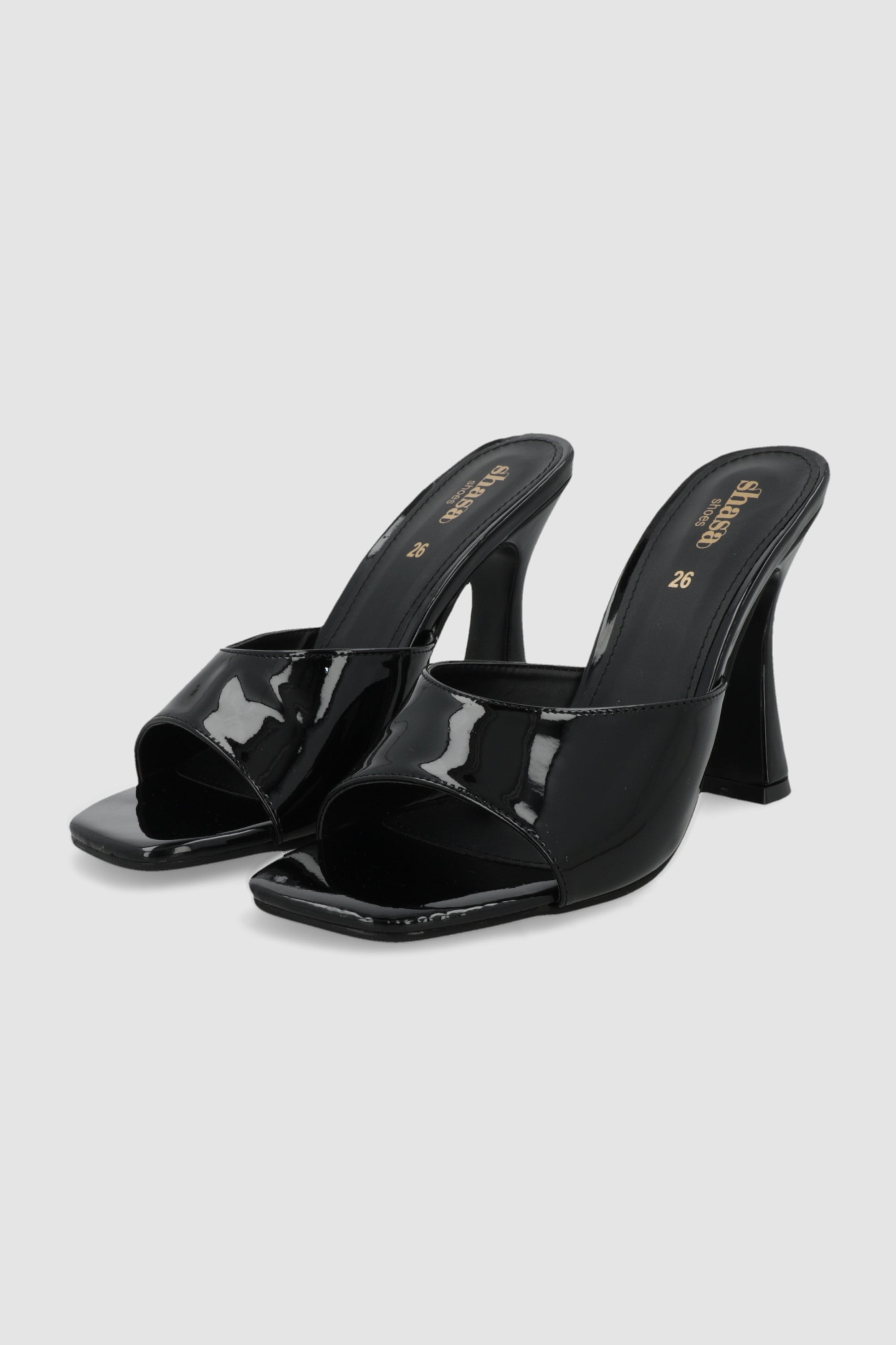 Tacon peep toe charol NEGRO