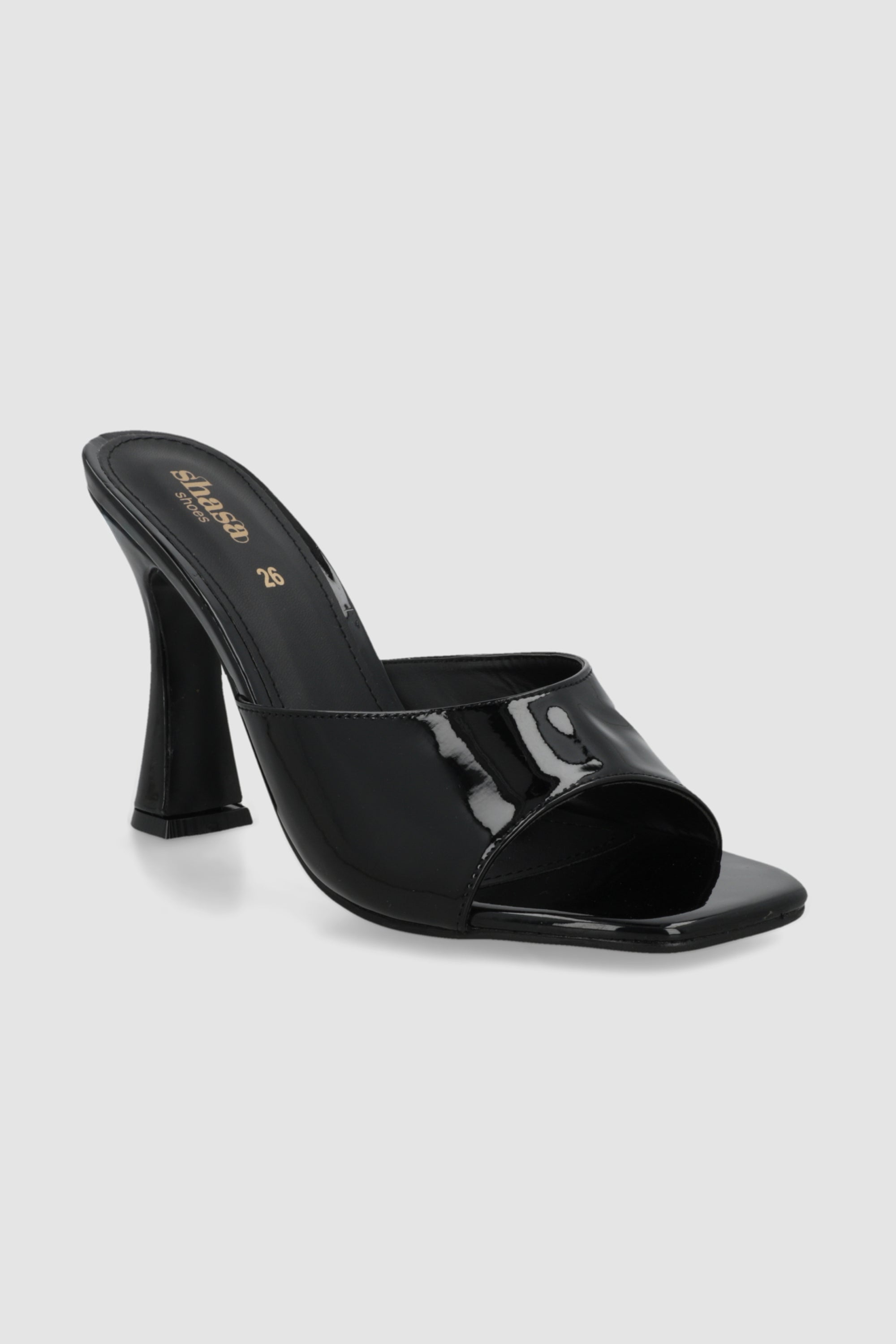 Tacon peep toe charol NEGRO