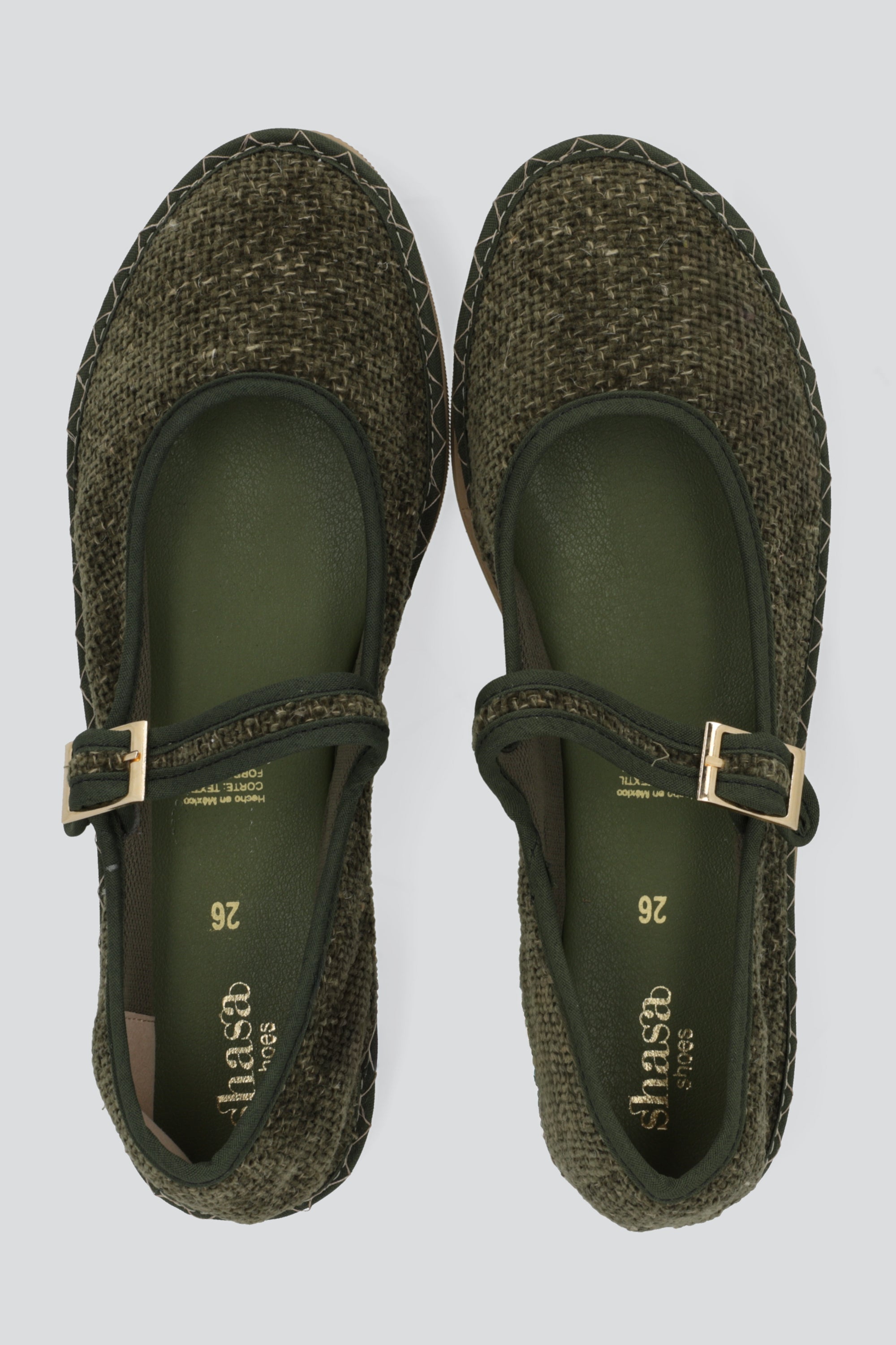 Flat textura maryjane OLIVO