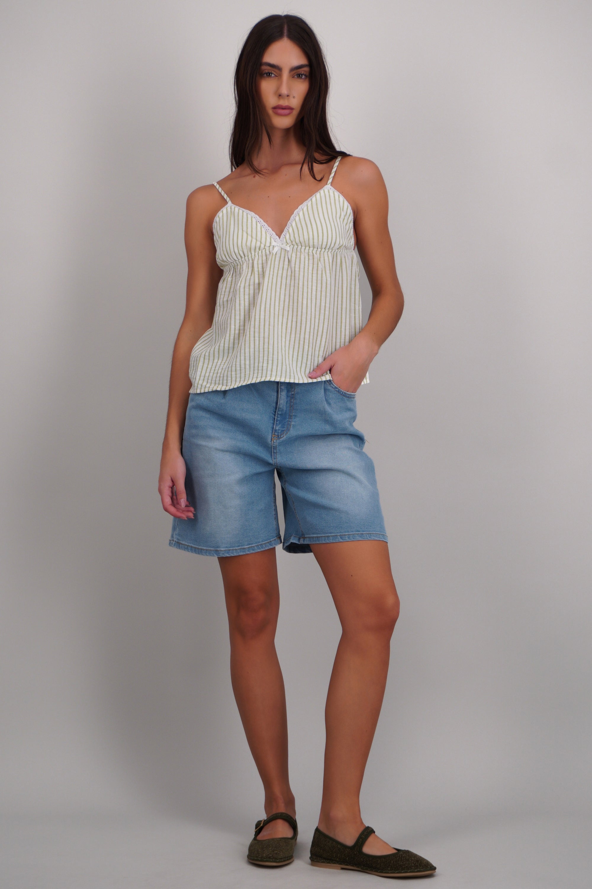 Flat textura maryjane OLIVO