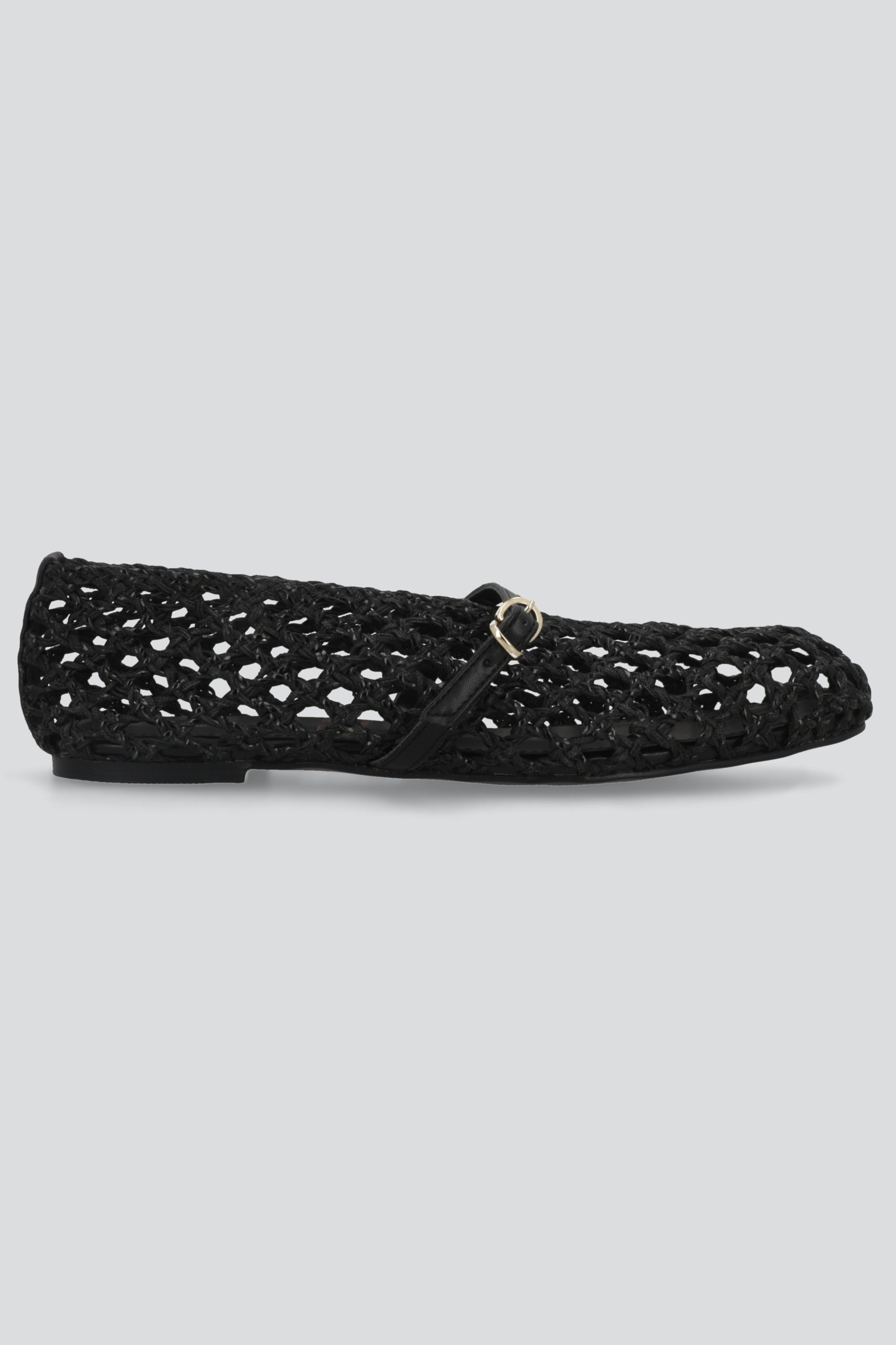 Flat yute tejida tira NEGRO