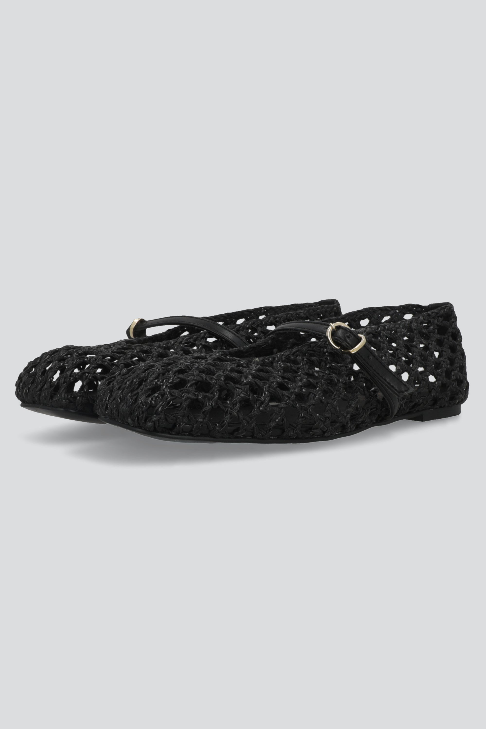 Flat yute tejida tira NEGRO