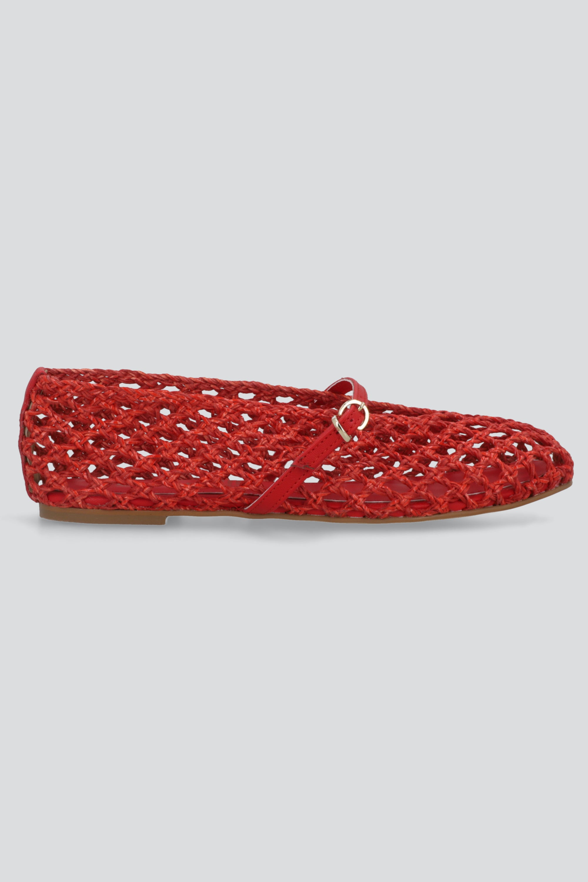 Flat yute tejida tira ROJO