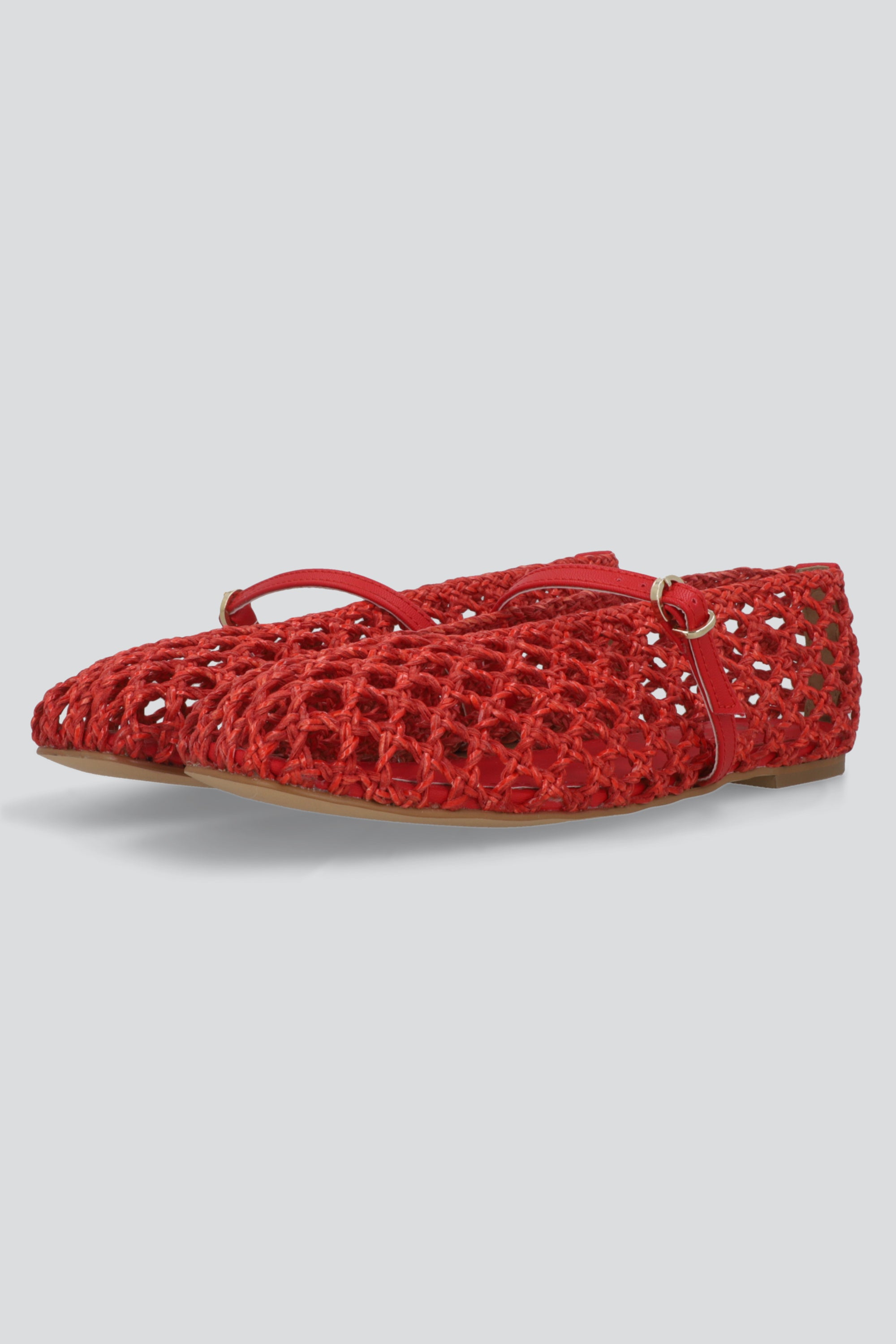 Flat yute tejida tira ROJO