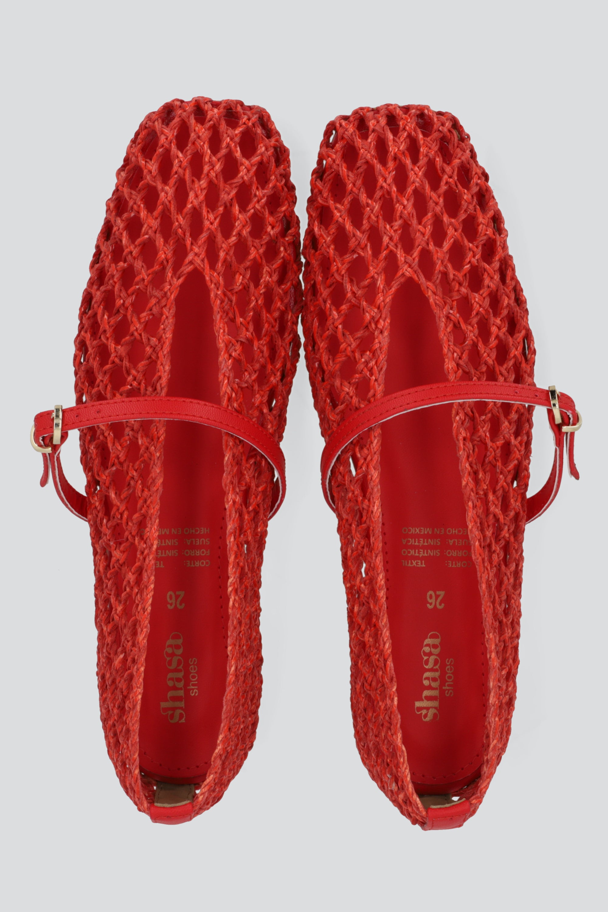 Flat yute tejida tira ROJO