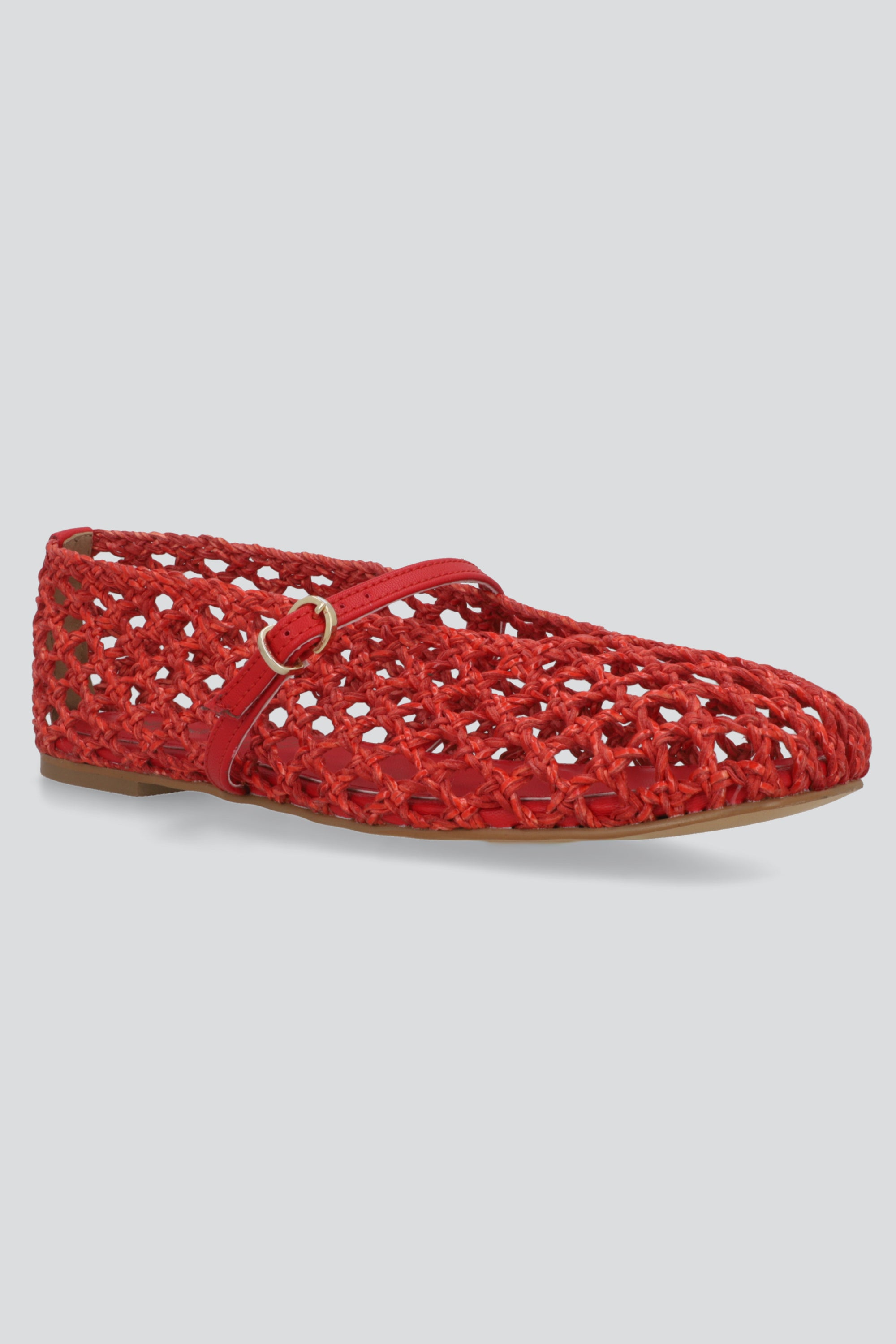 Flat yute tejida tira ROJO