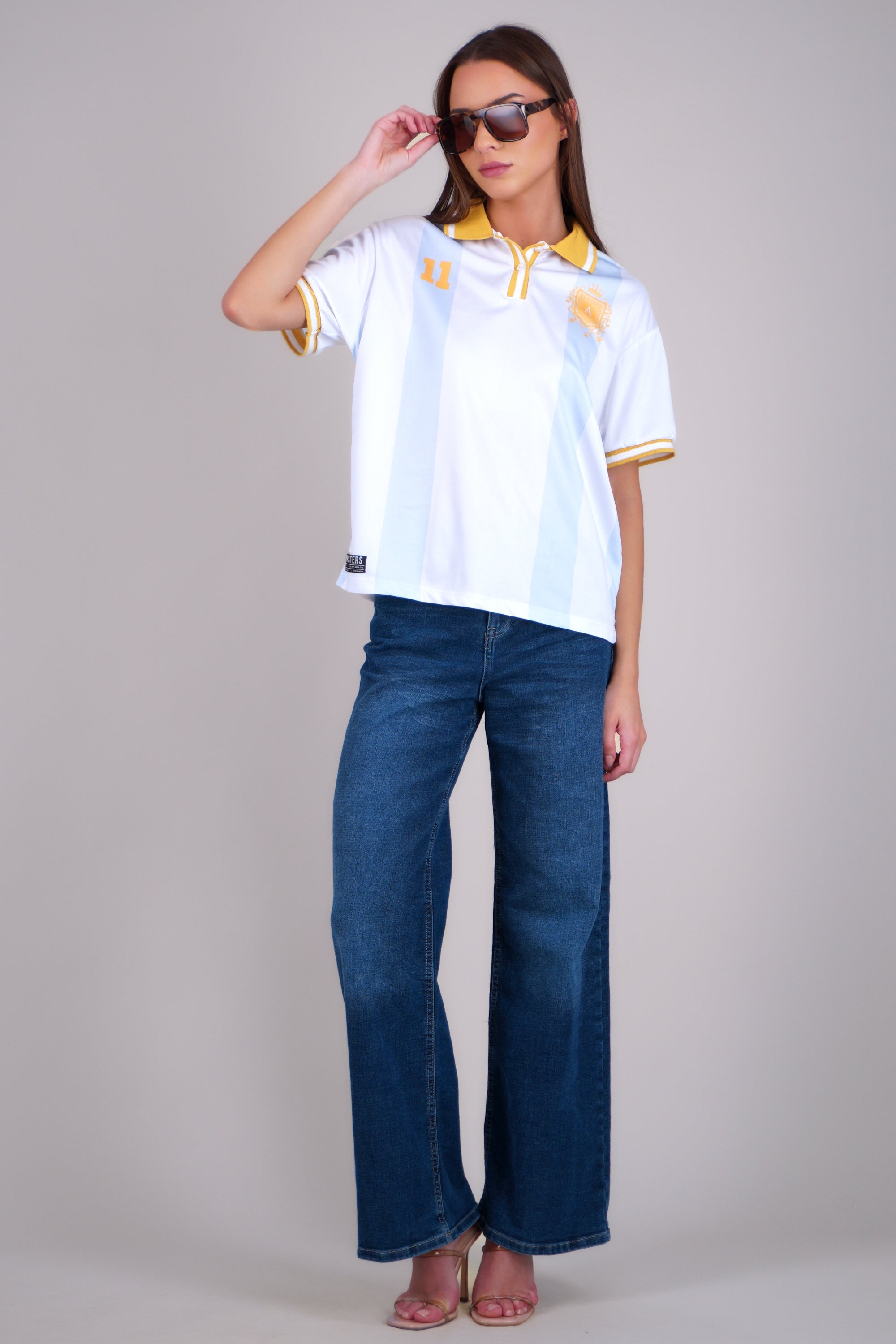 Jersey polo oversized clásico Argentina BLANCO COMBO