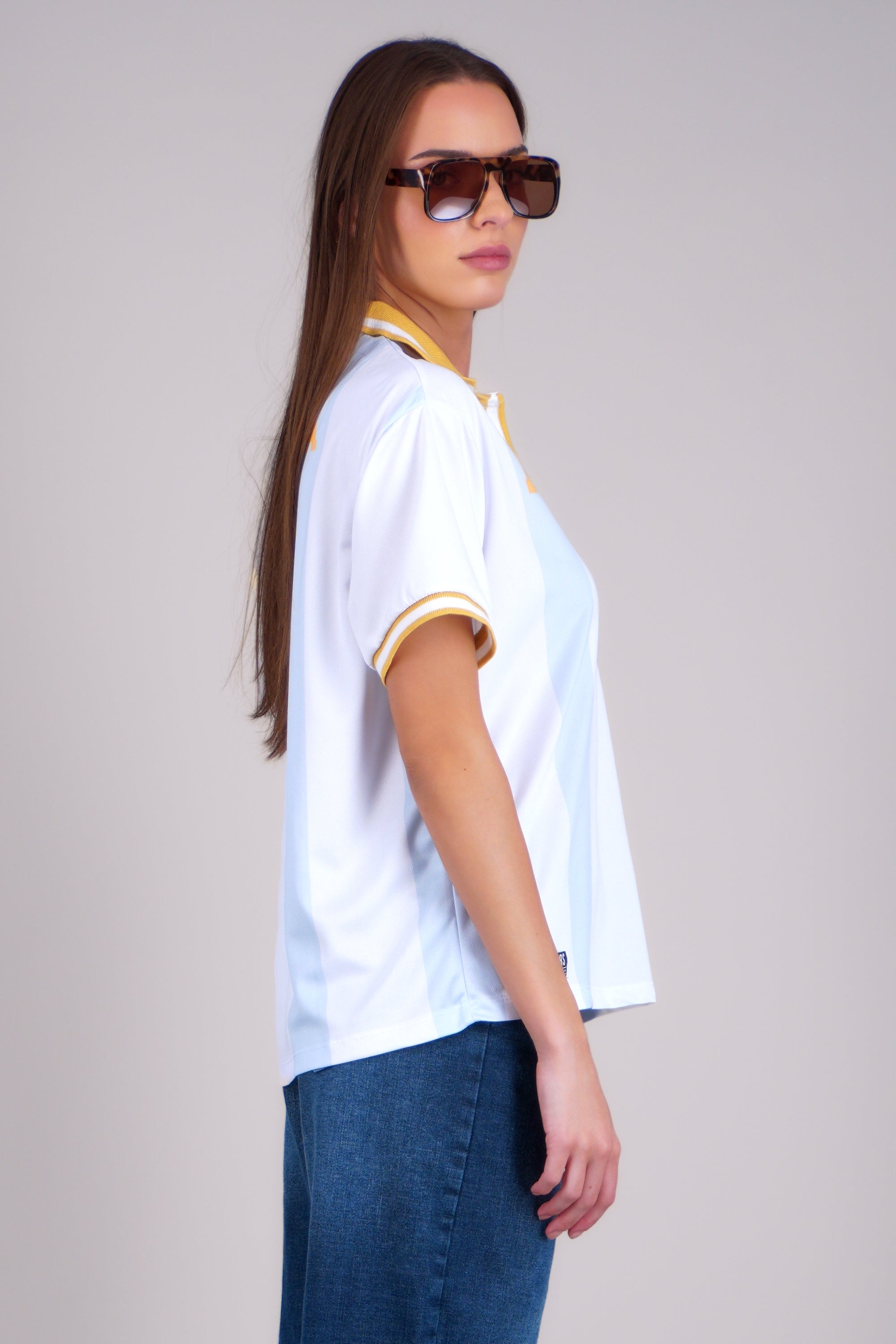 Jersey polo oversized clásico Argentina BLANCO COMBO