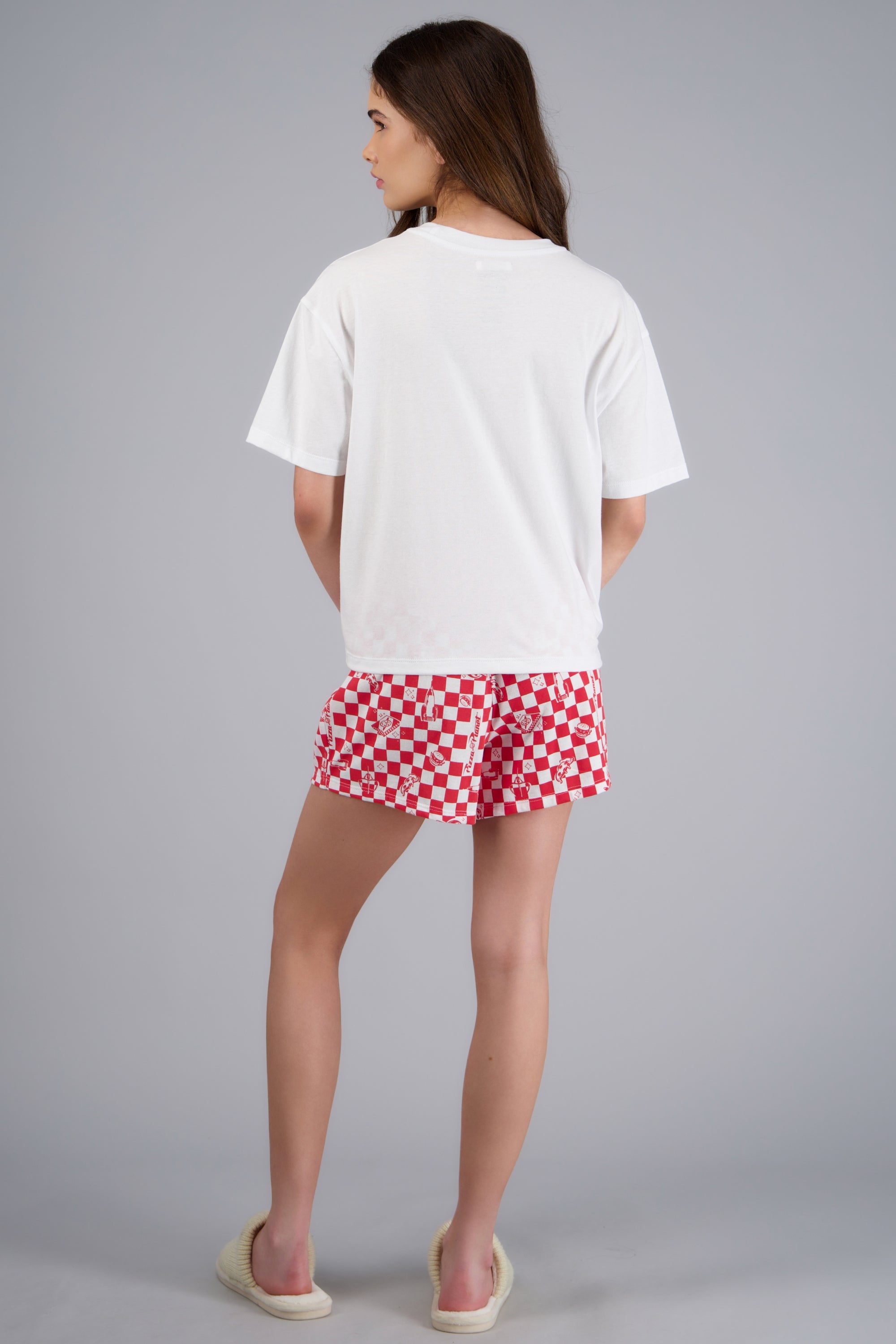 Pijama short manga corta pizza planeta ROJO COMBO