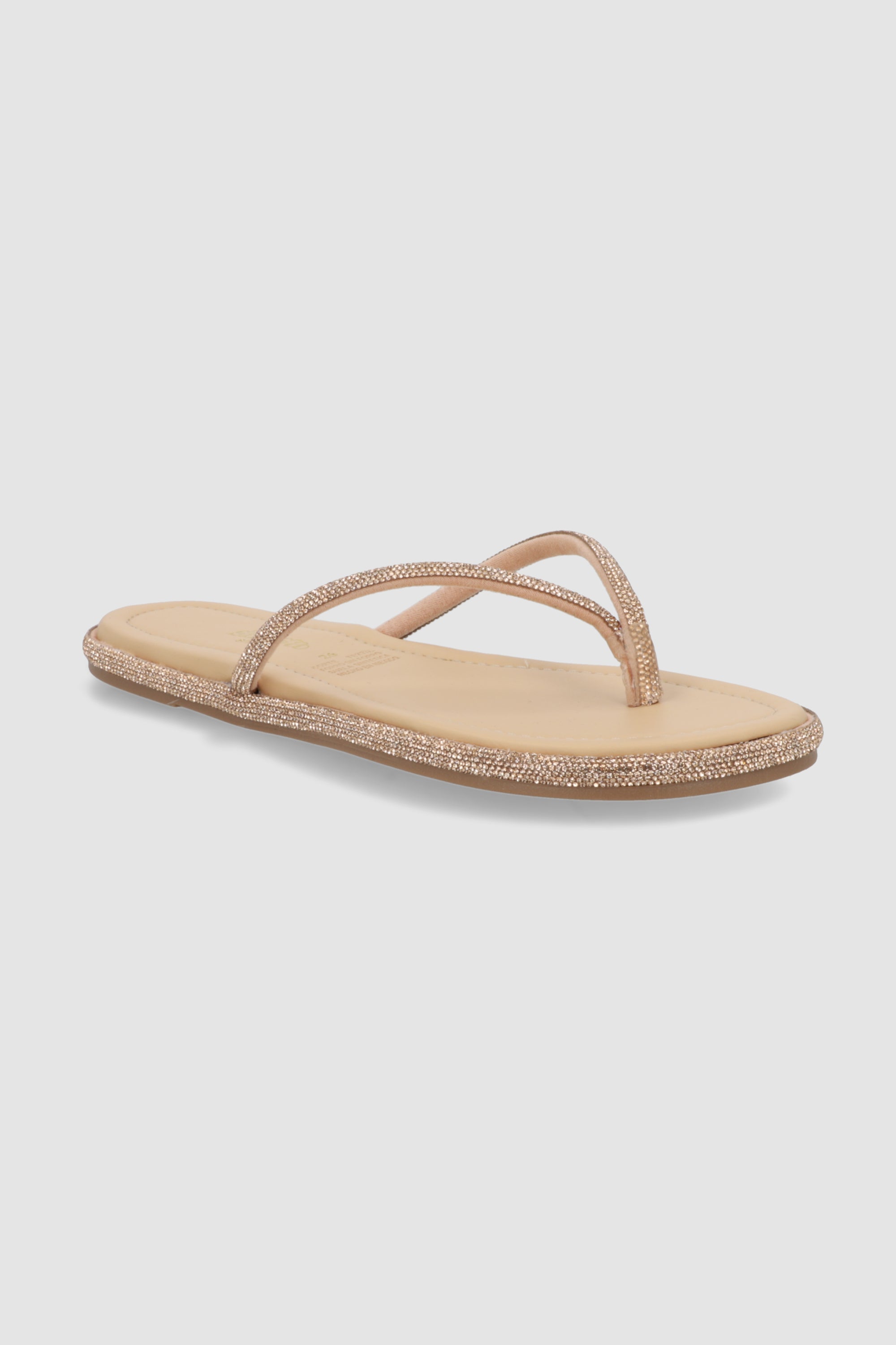 Sandalia pata de gallo brillos ORO ROSA