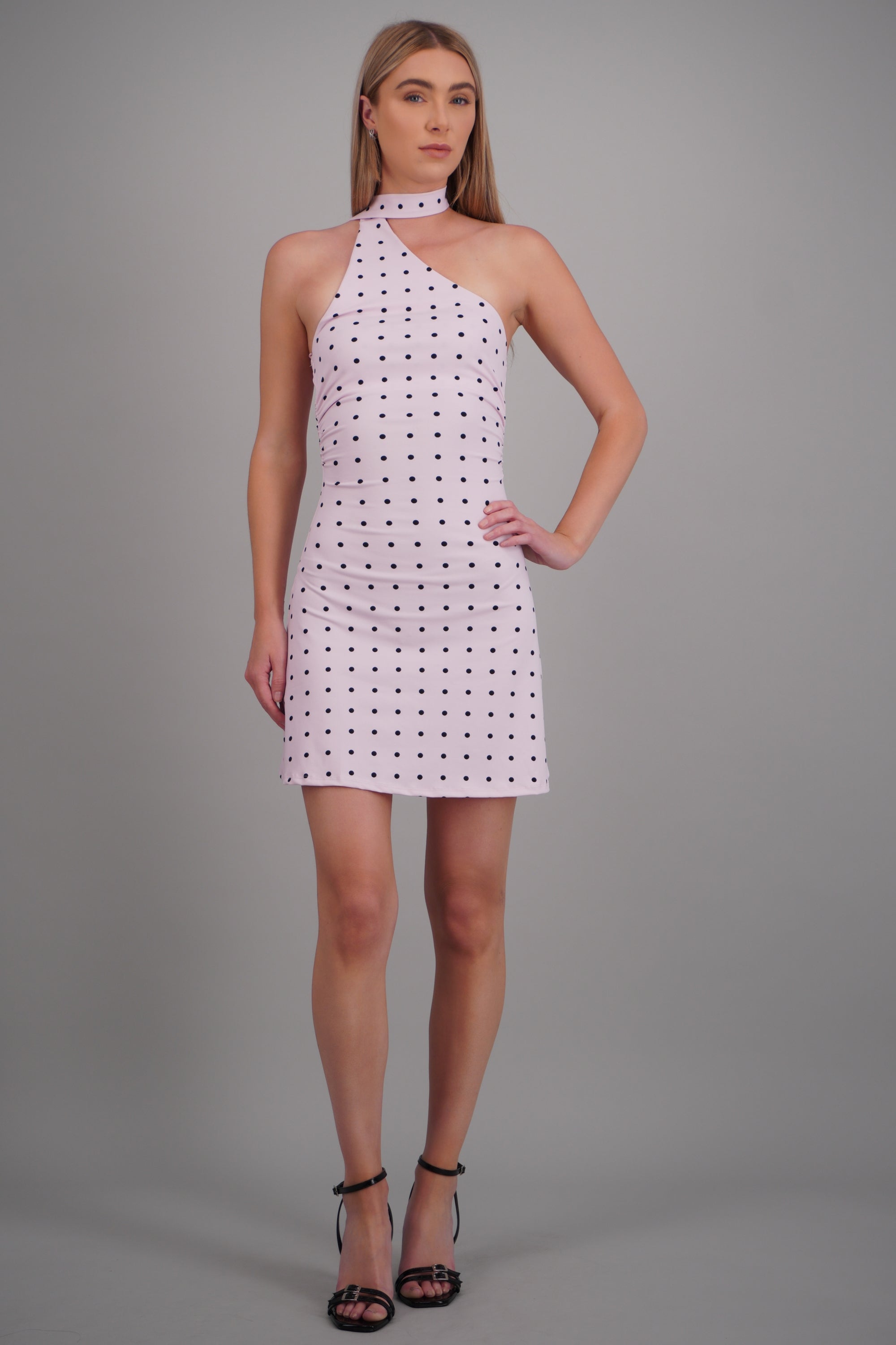 Vestido mini detalle bufanda ROSA COMBO