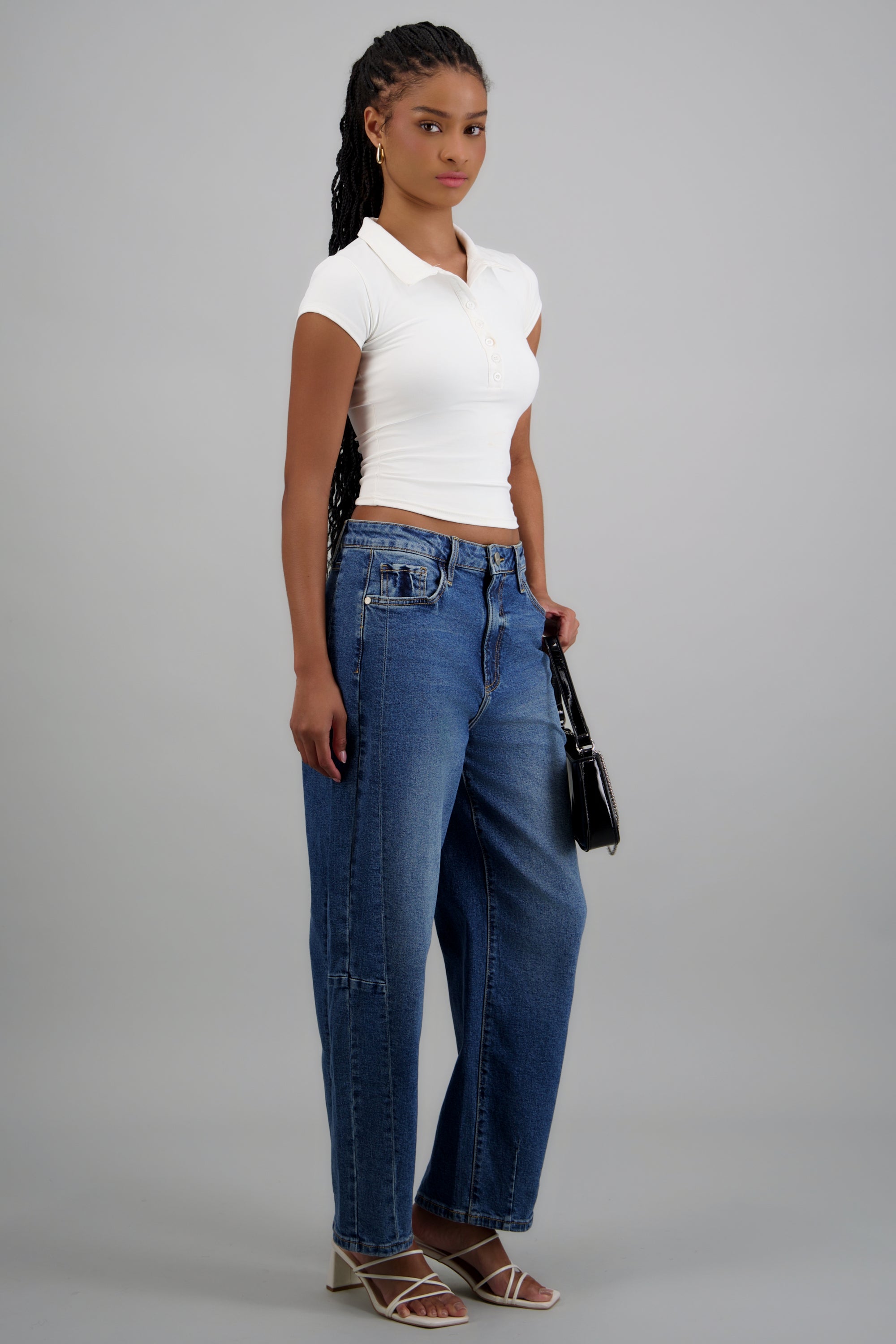 Jeans barrel costuras MEDIUM WASH