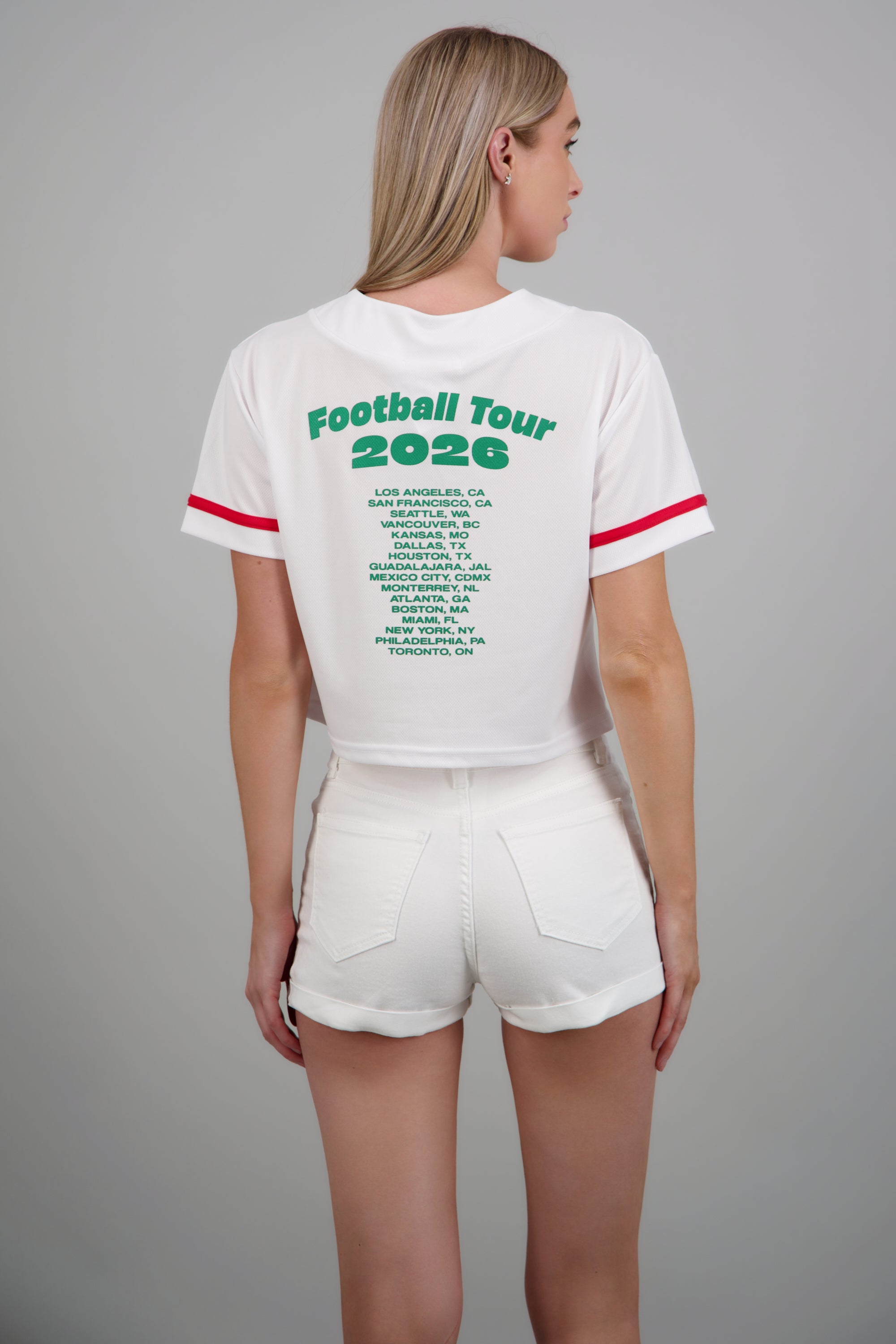 Camisa beisbolera parche México BLANCO