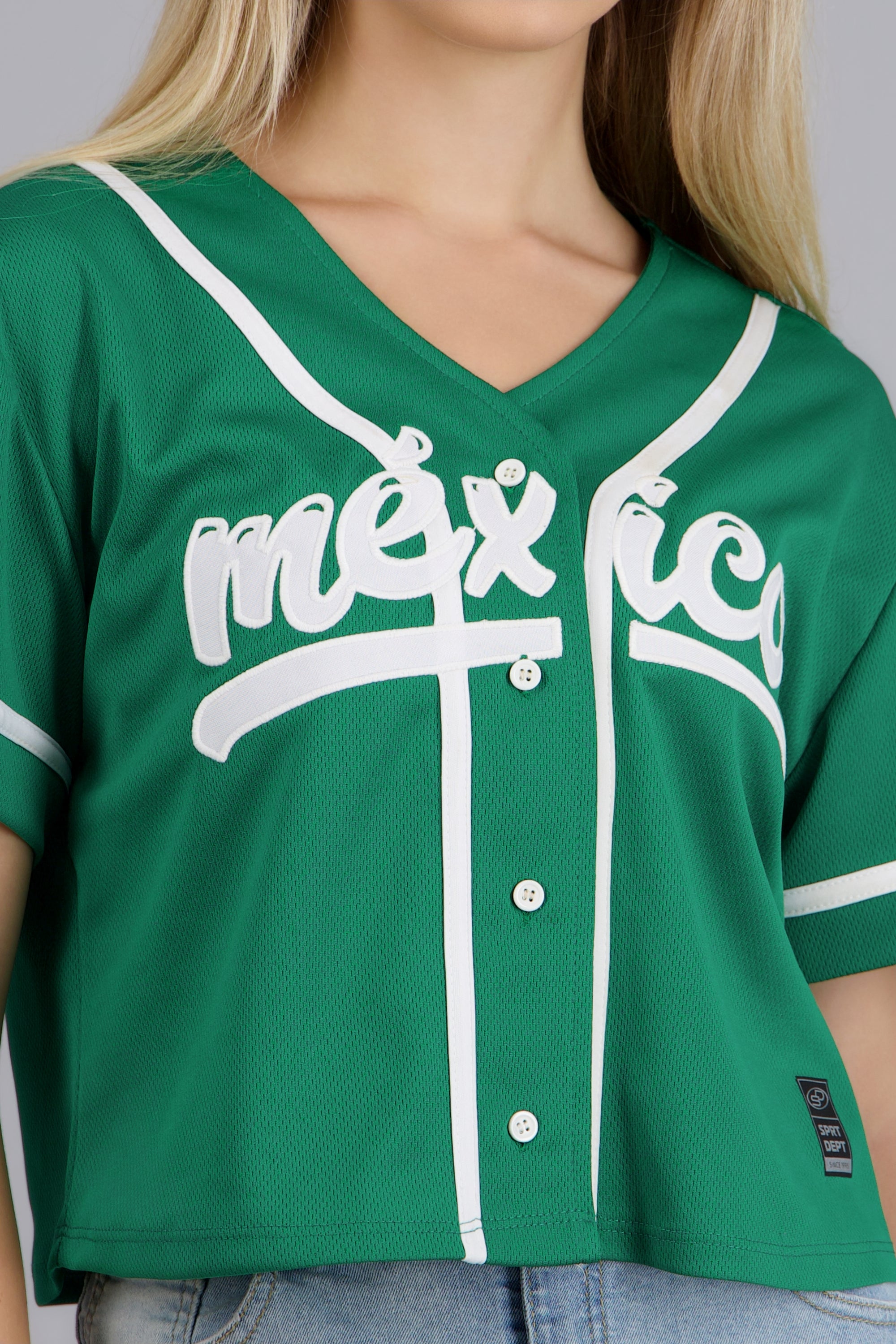 Camisa beisbolera parche México VERDE
