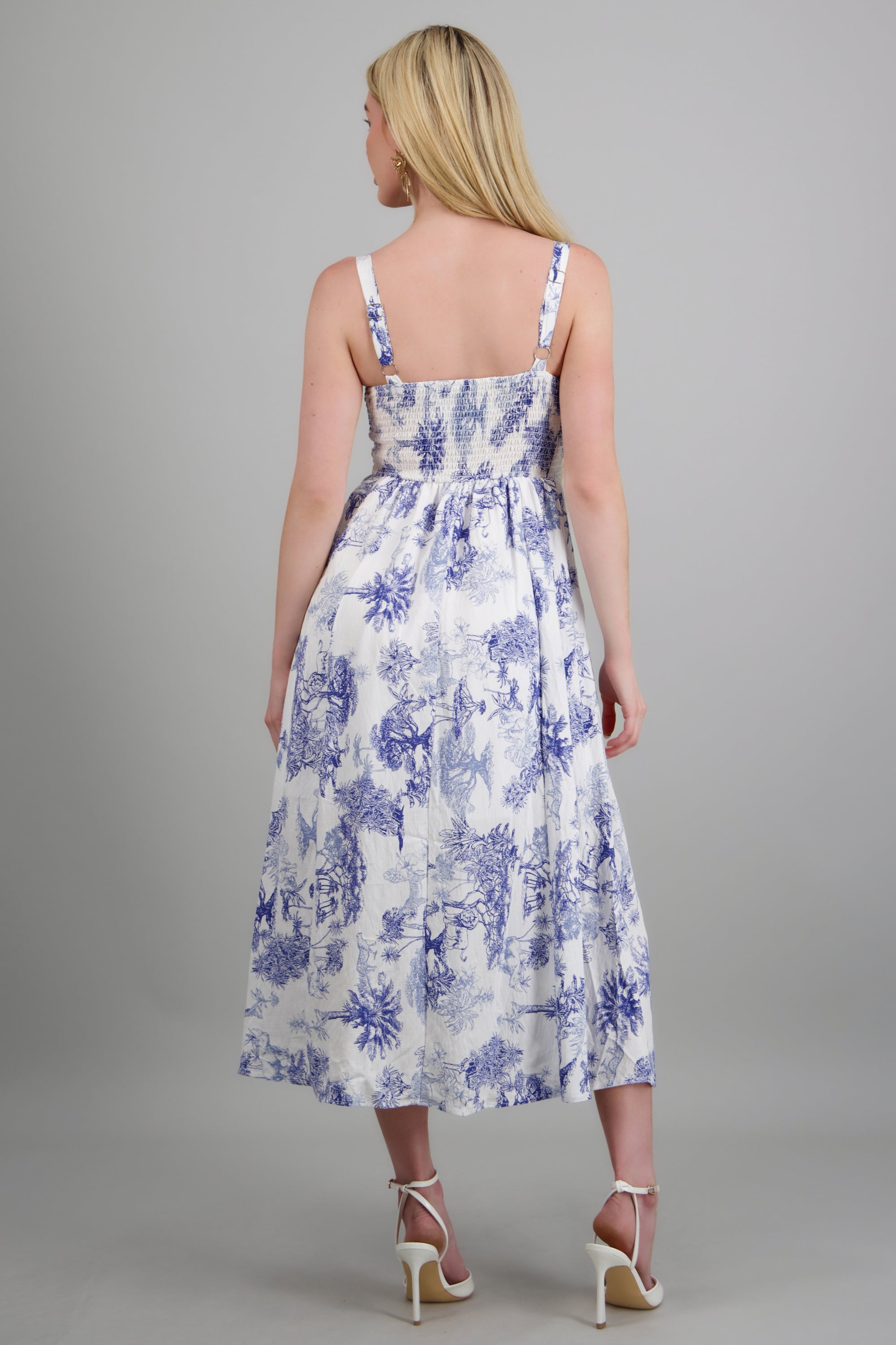 Vestido maxi tirantes flores BLANCO COMBO