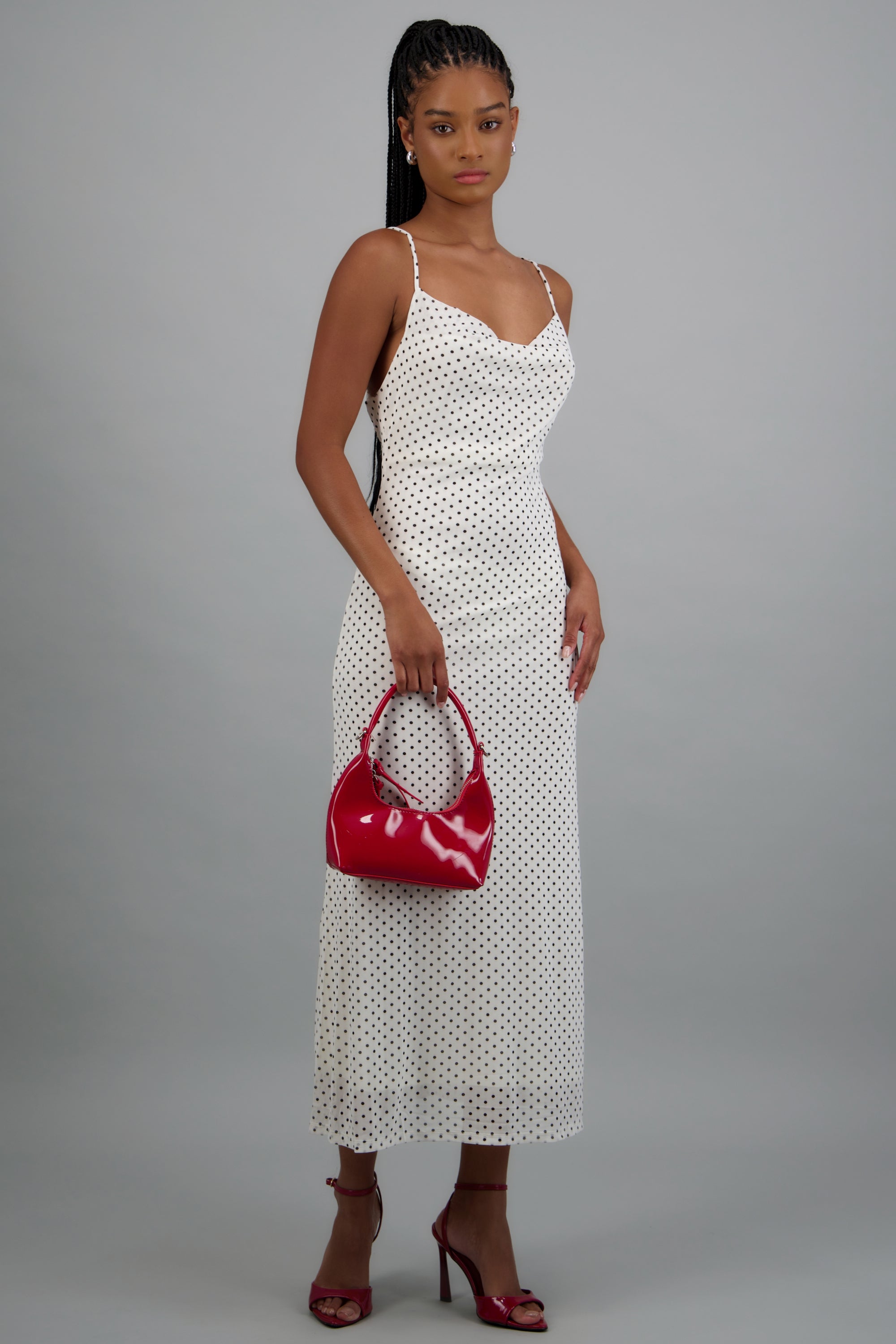 Vestido maxi mesh polka dots HUESO COMBO