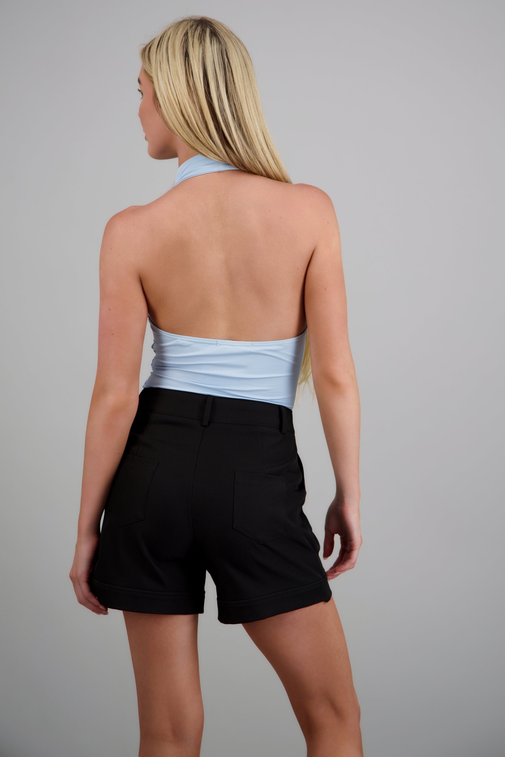 Body doble tela escote cascada AZUL PASTEL