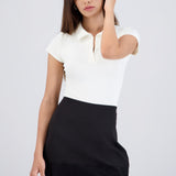Body cuello polo manga corta