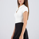 Body cuello polo manga corta
