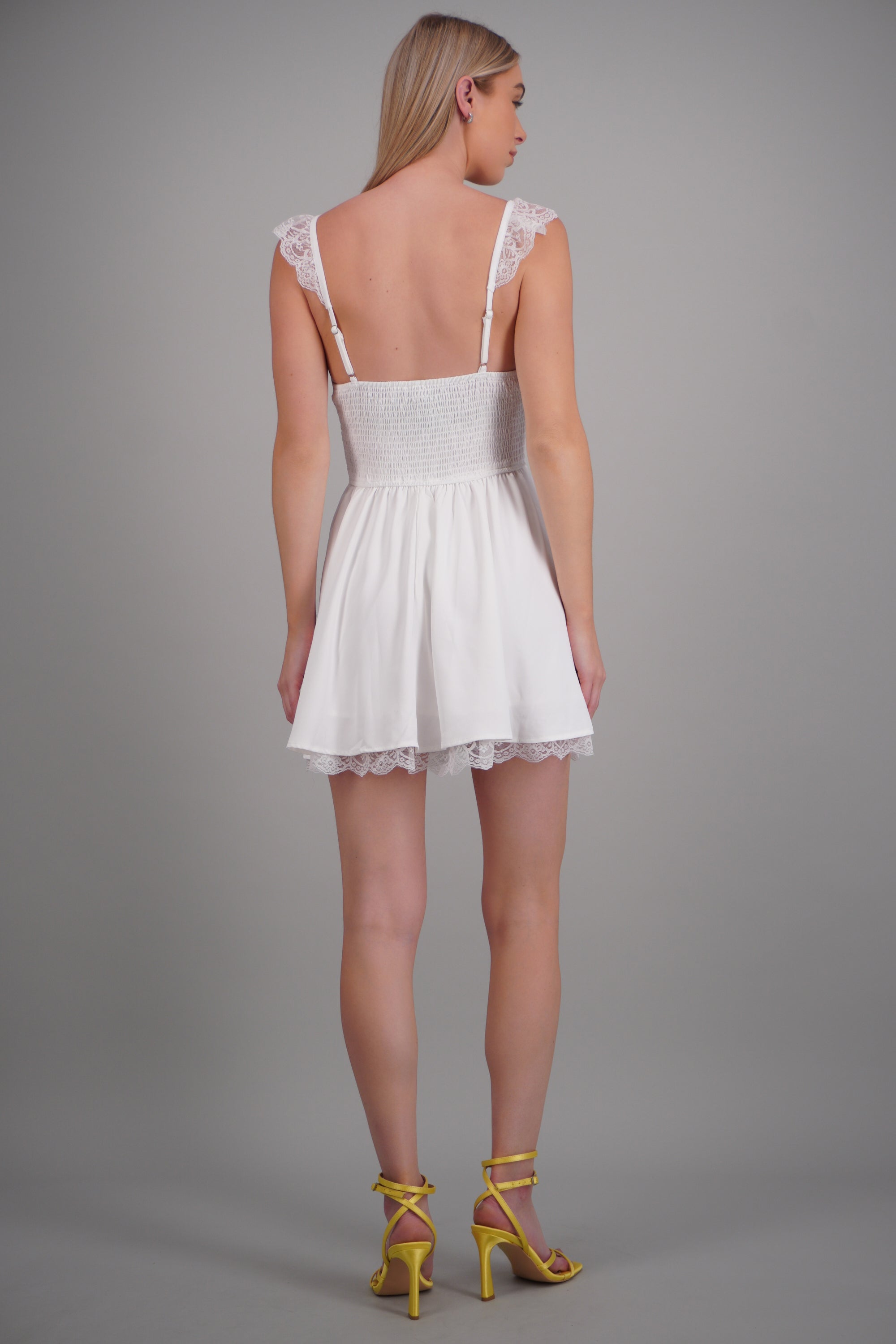 Vestido olanes tirantes encaje BLANCO