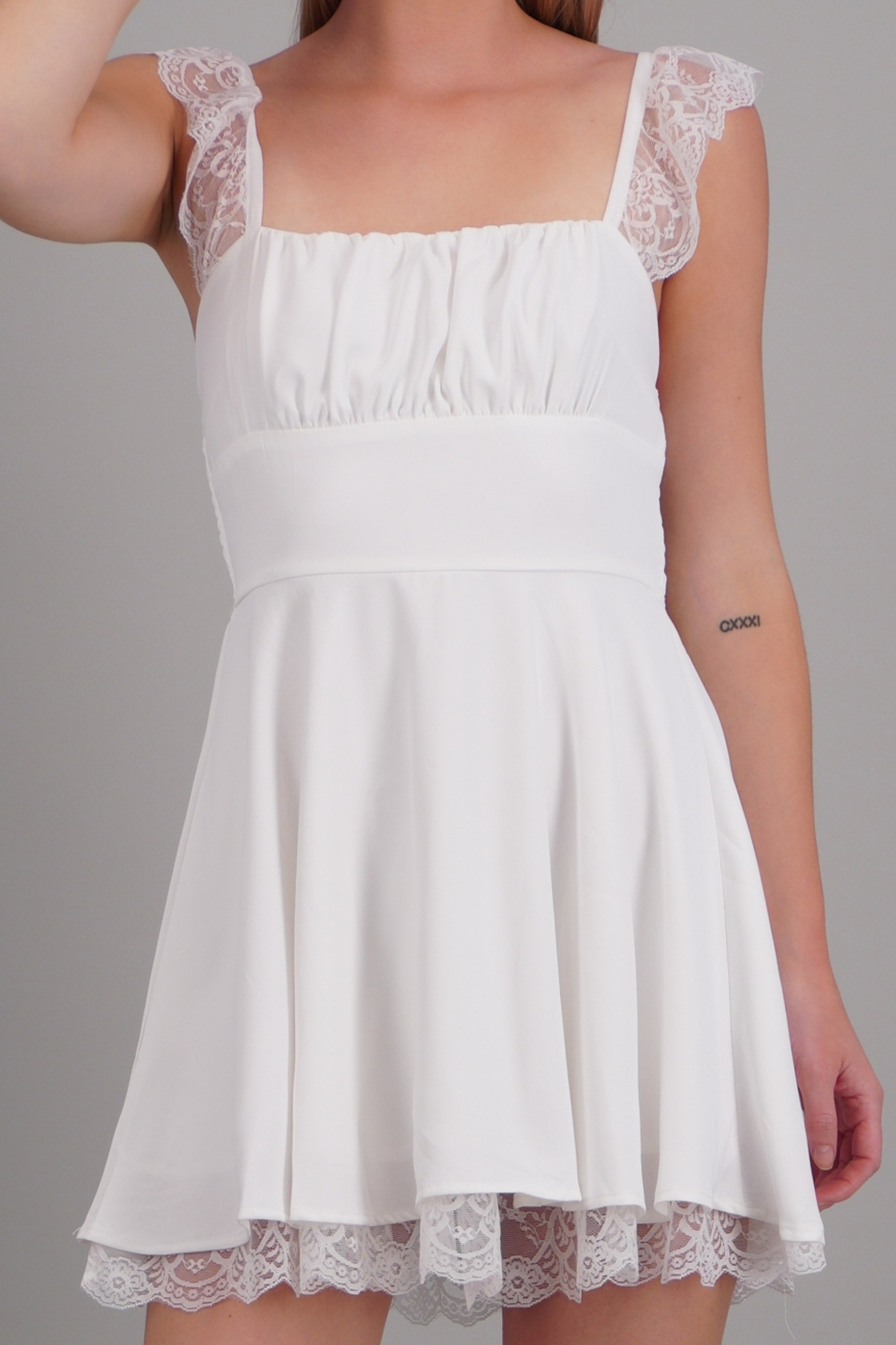 Vestido olanes tirantes encaje BLANCO