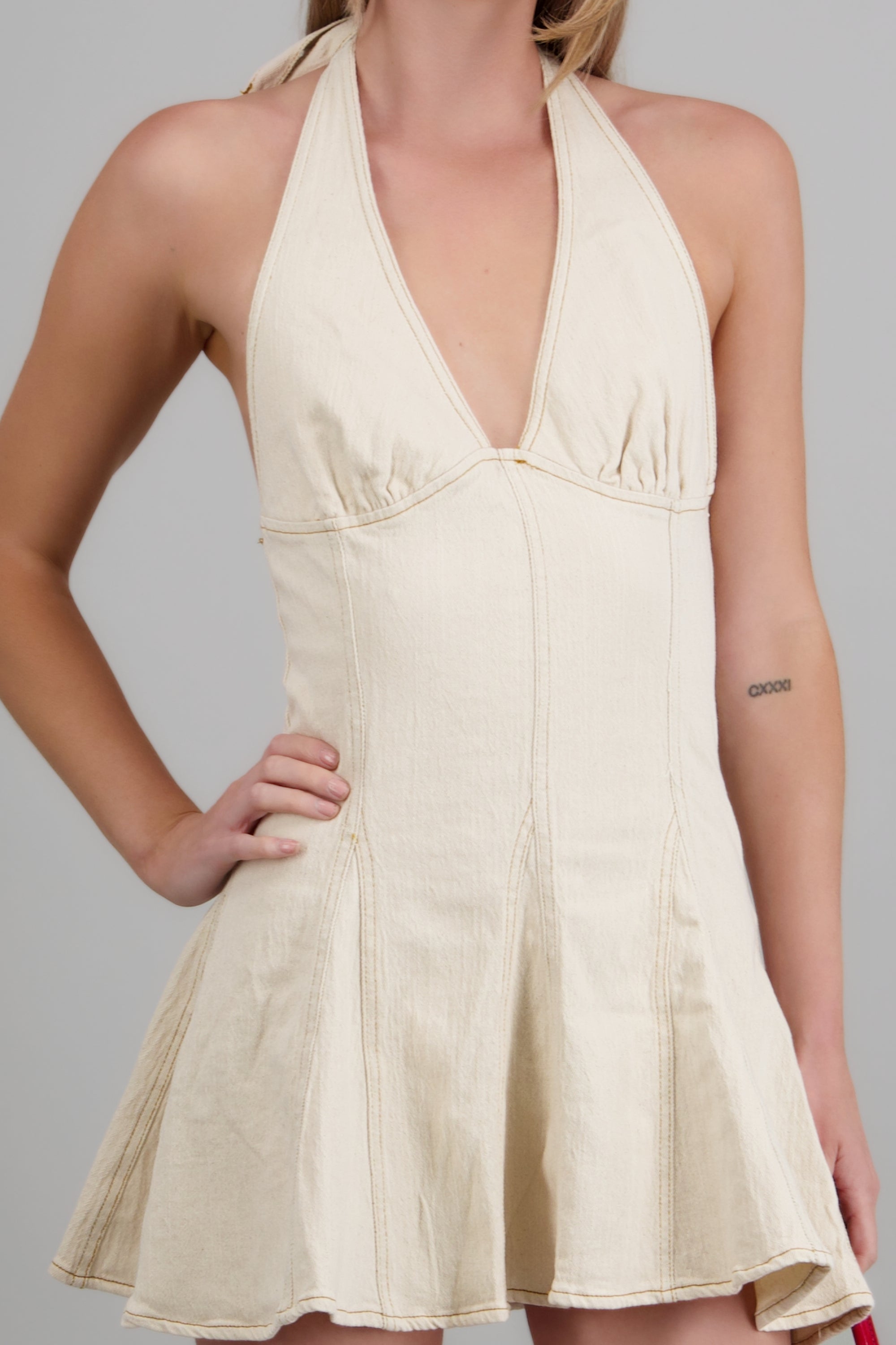 Vestido halter denim ARENA
