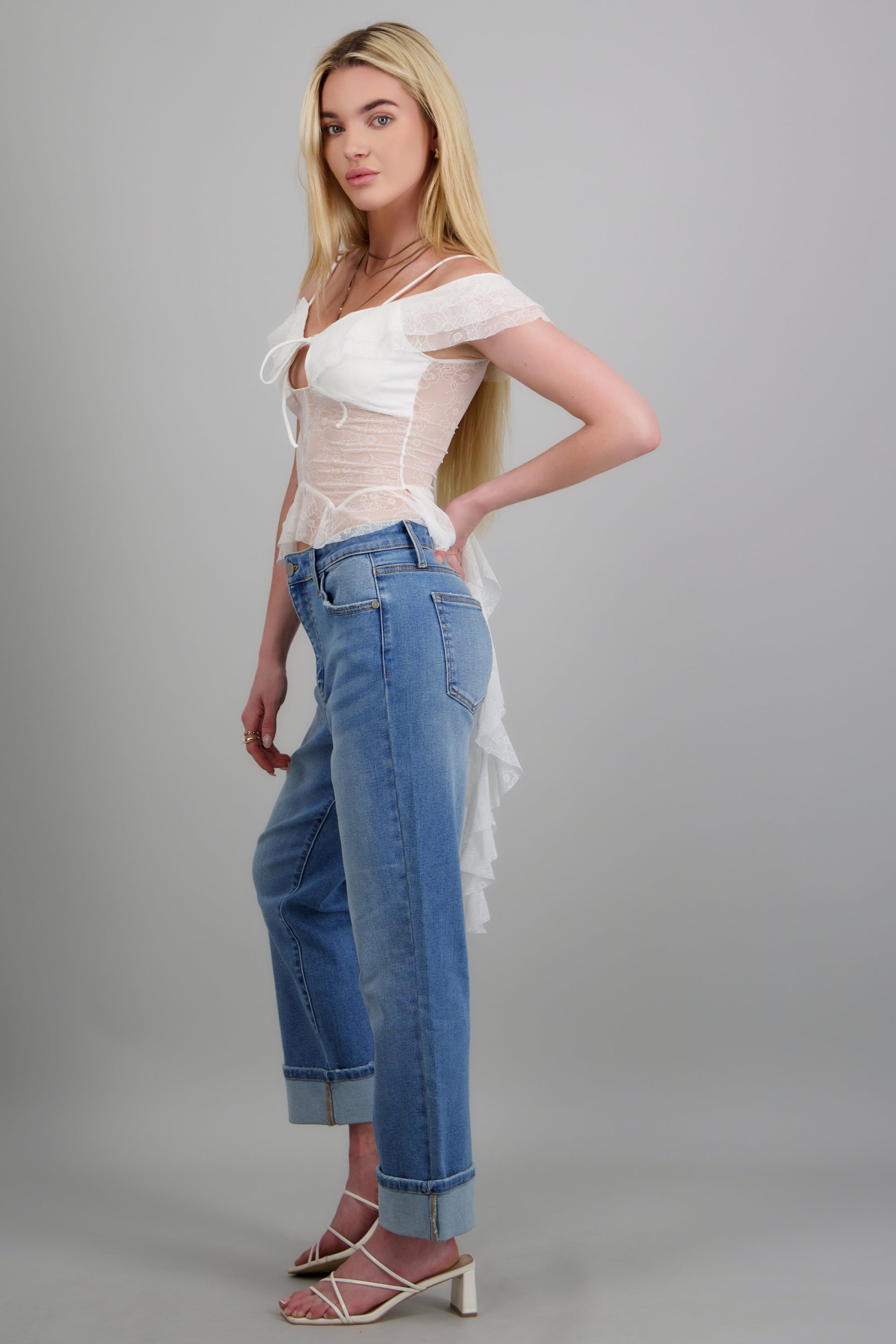 Jeans boyfriend dobadillo LIGHT WASH