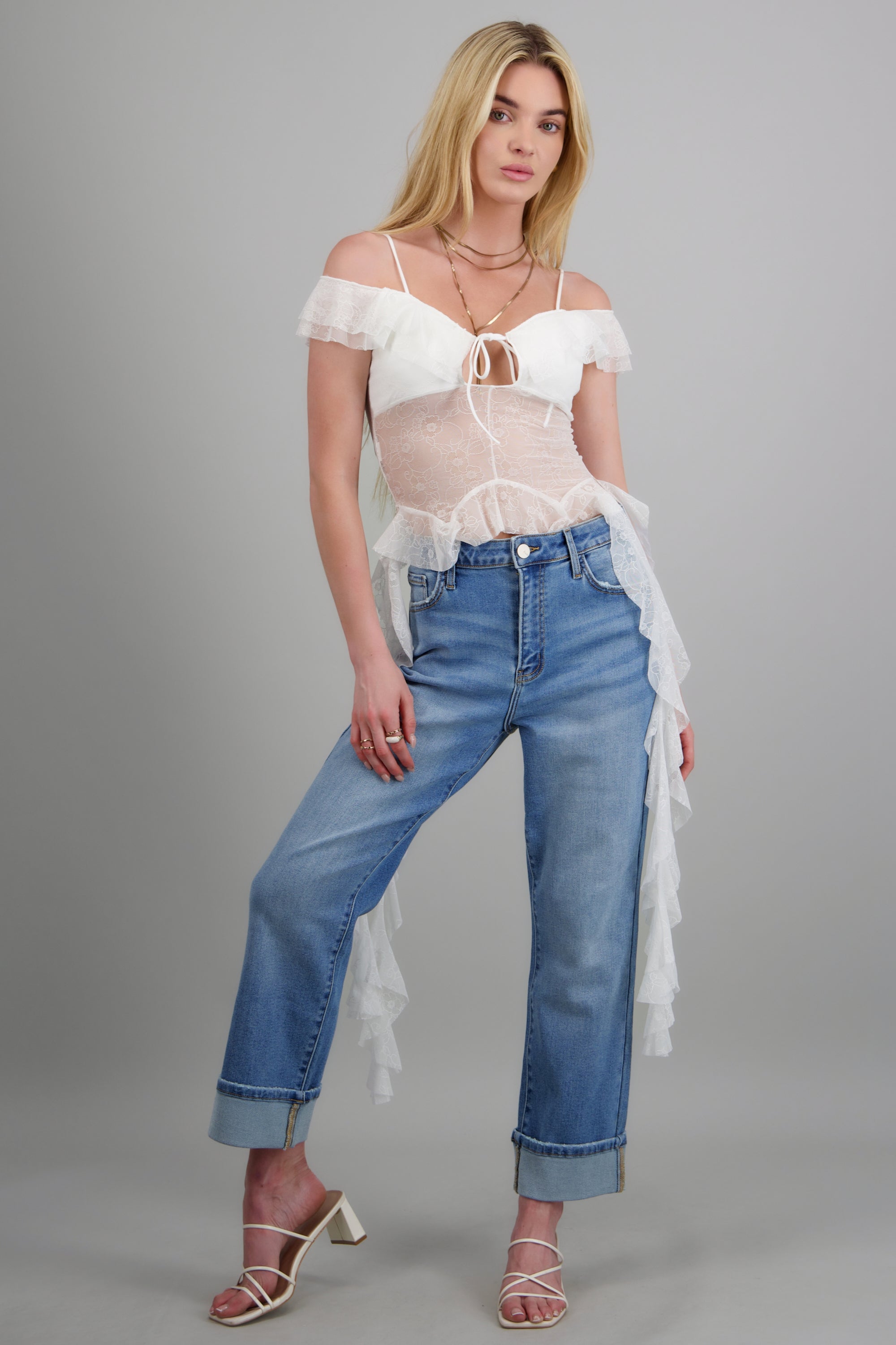 Jeans boyfriend dobadillo LIGHT WASH