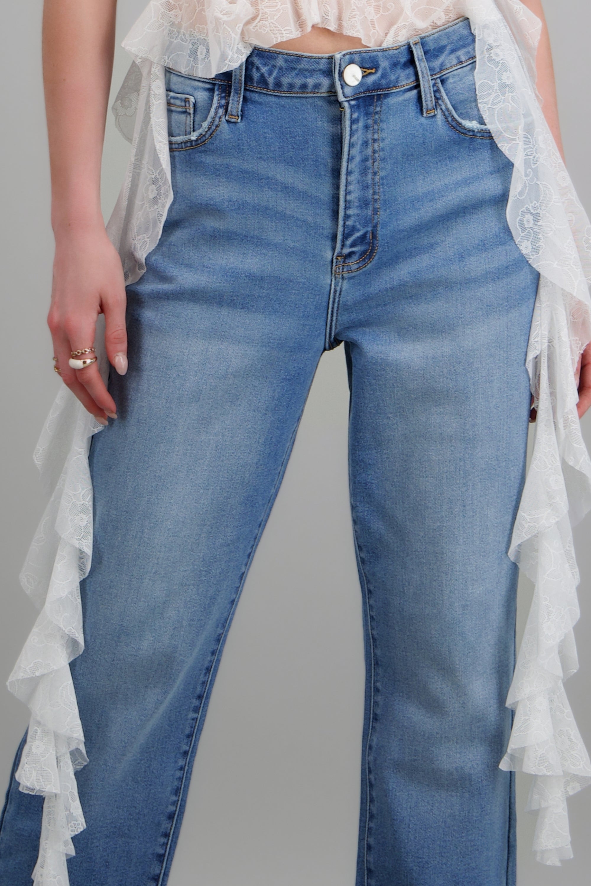 Jeans boyfriend dobadillo LIGHT WASH