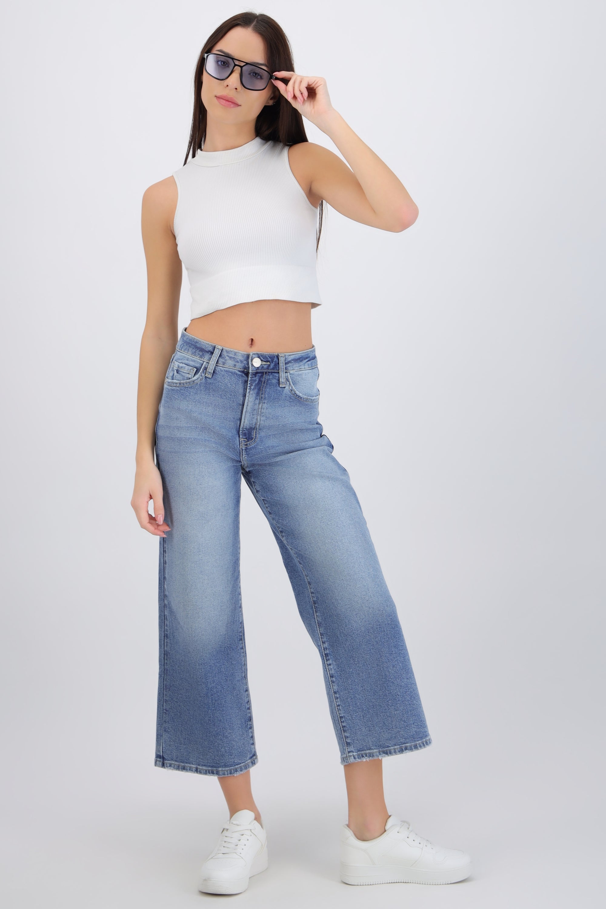 Jeans cropped básico