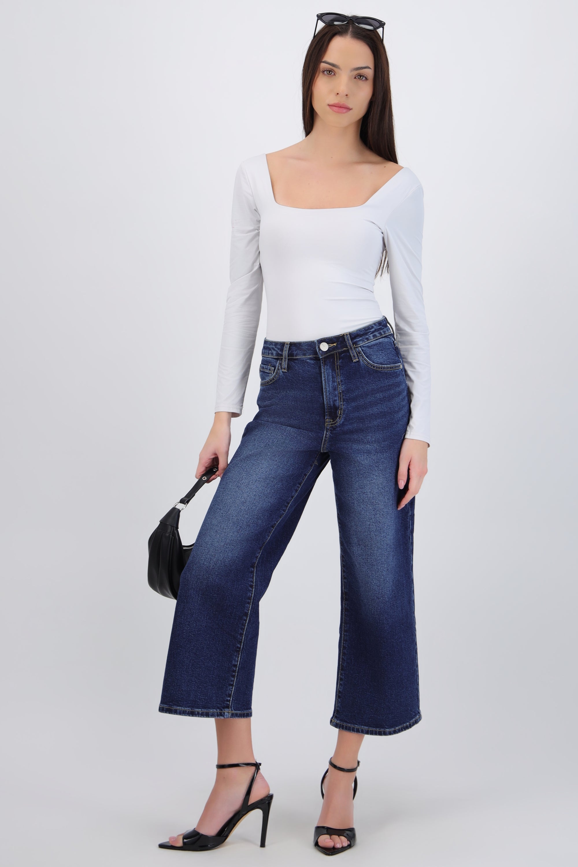 Jeans cropped básico