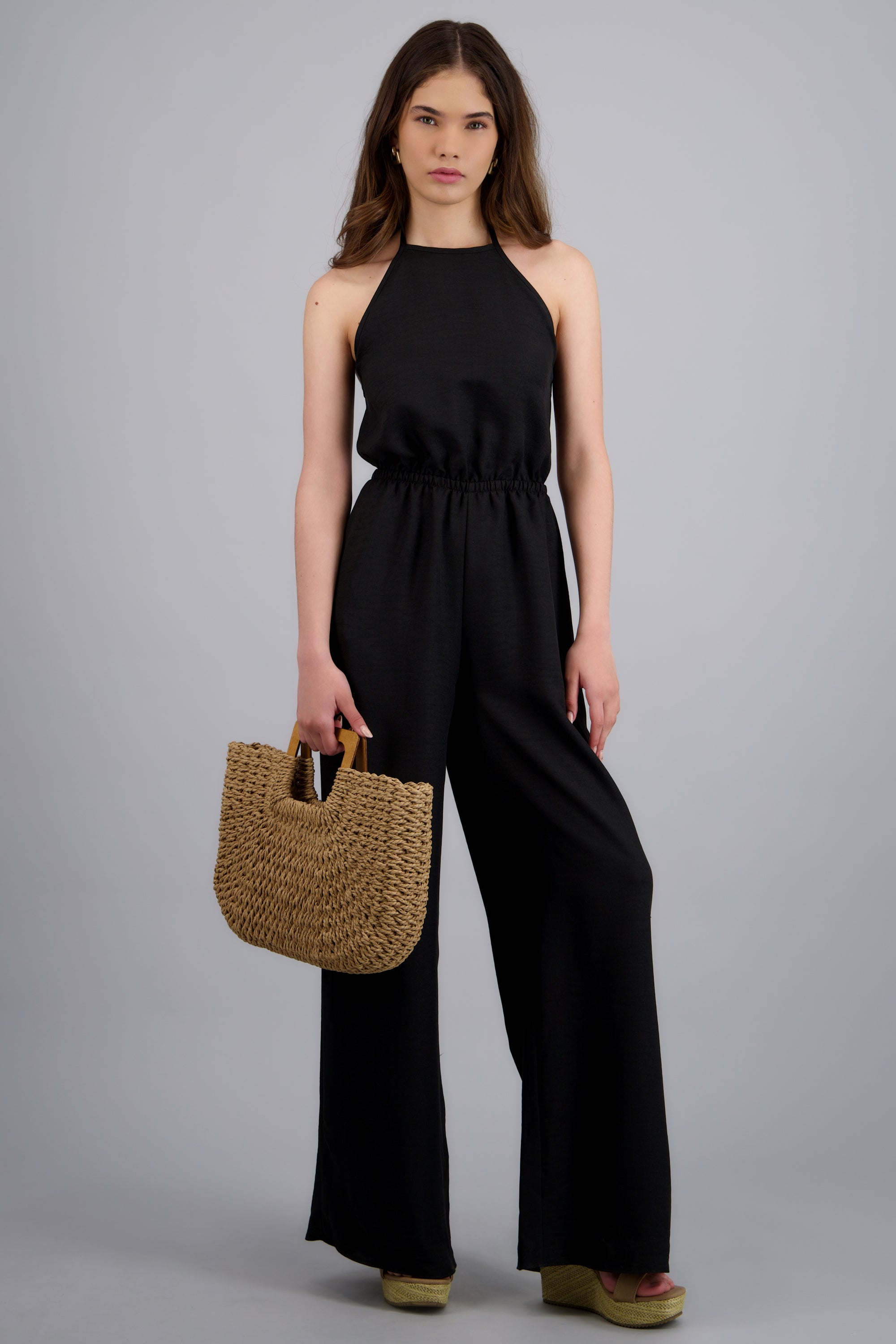 Jumpsuit halter escote espalda NEGRO