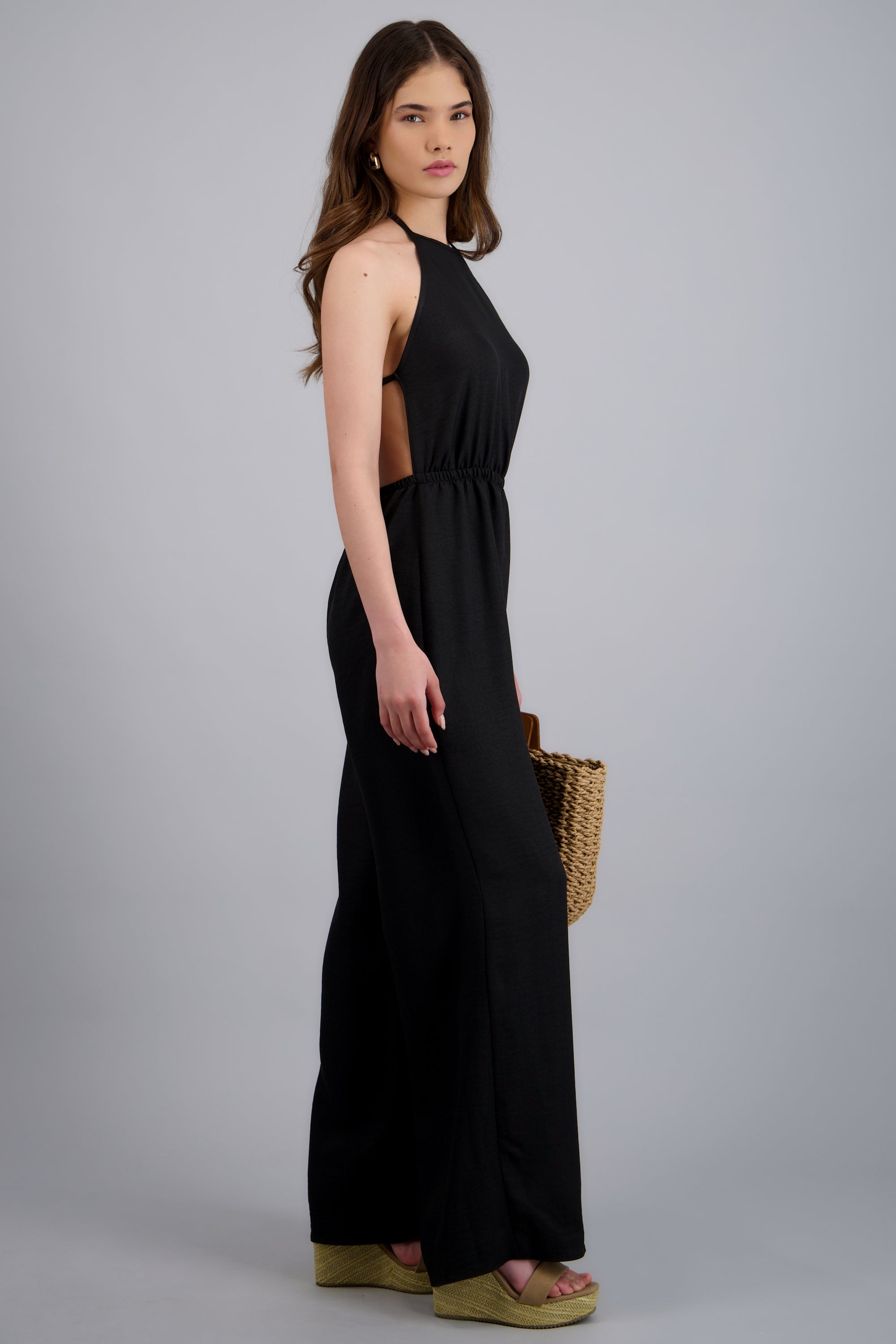 Jumpsuit halter escote espalda NEGRO